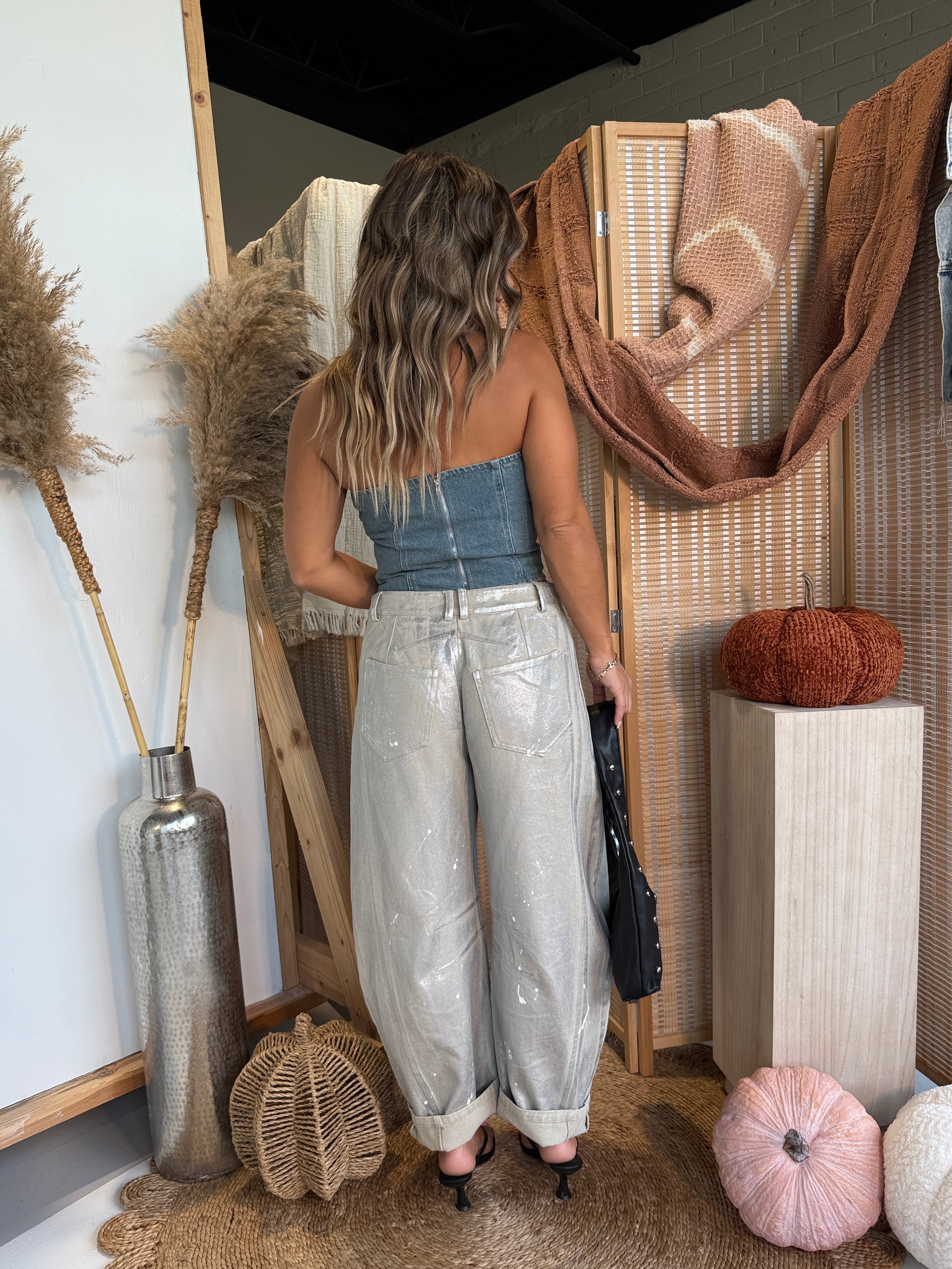 Harvest Painted Barrel Jeans Ash Silver