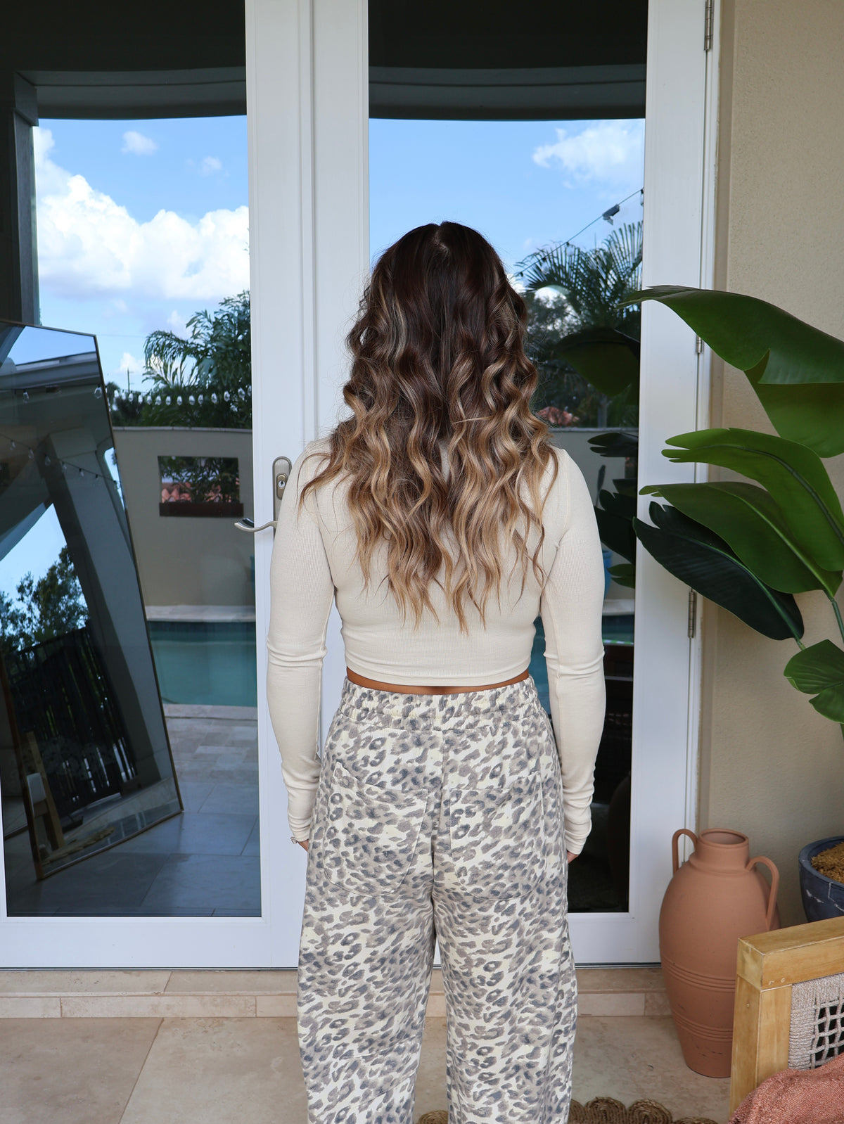 Fireside Cropped Long Sleeve Top Cream