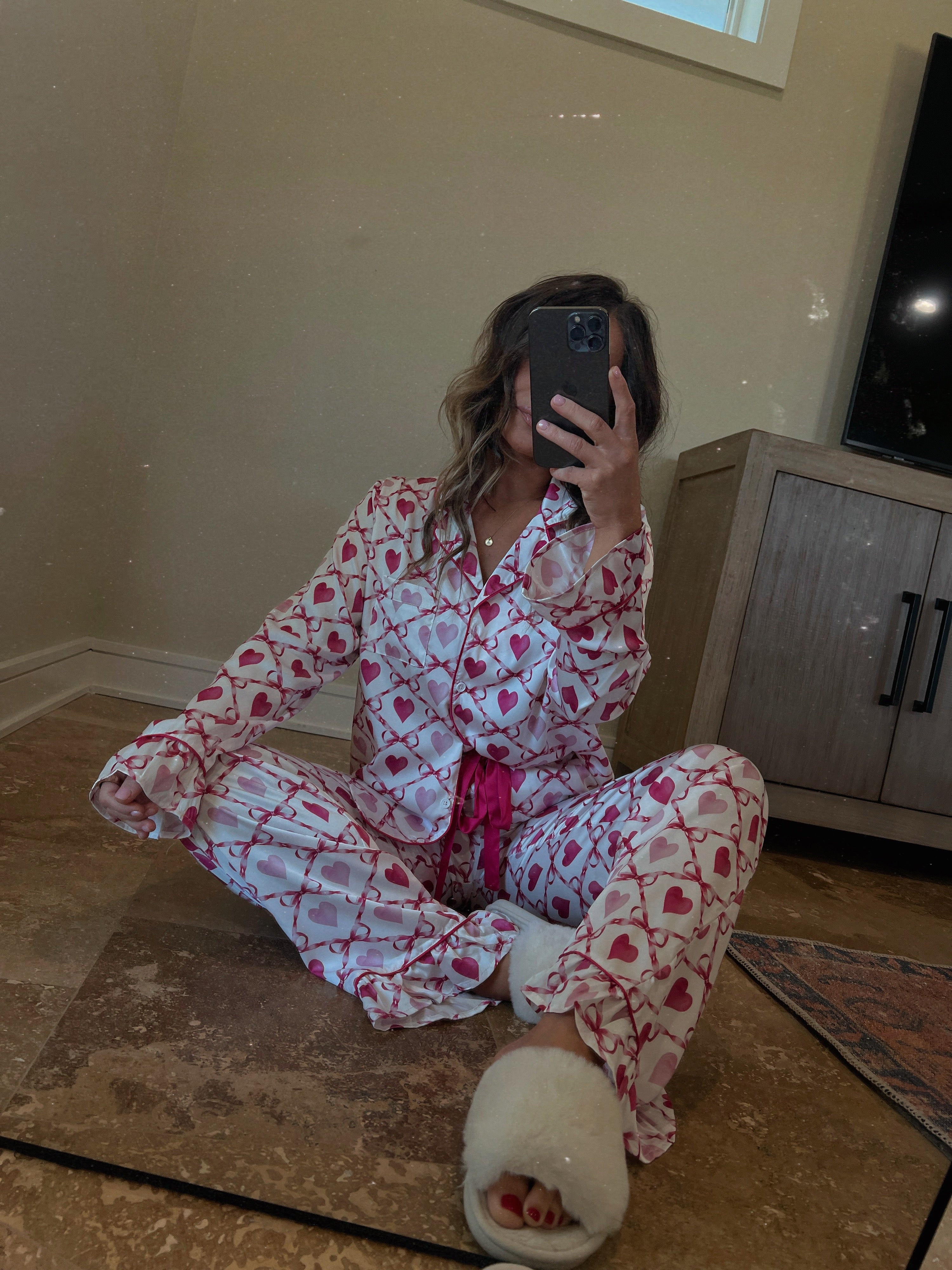Be My Valentine Satin Pajama Set