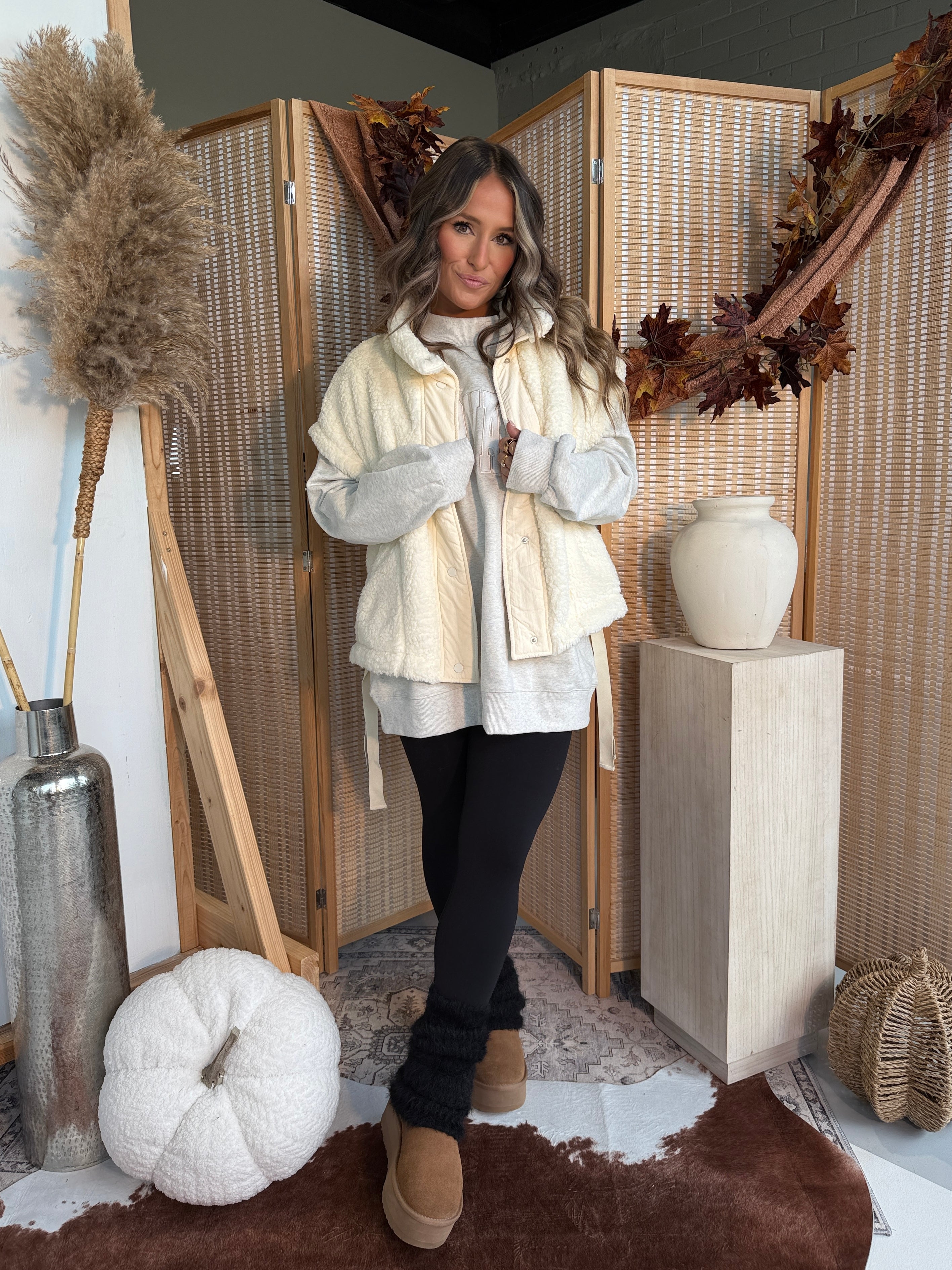 Everleigh Sherpa Vest Cream