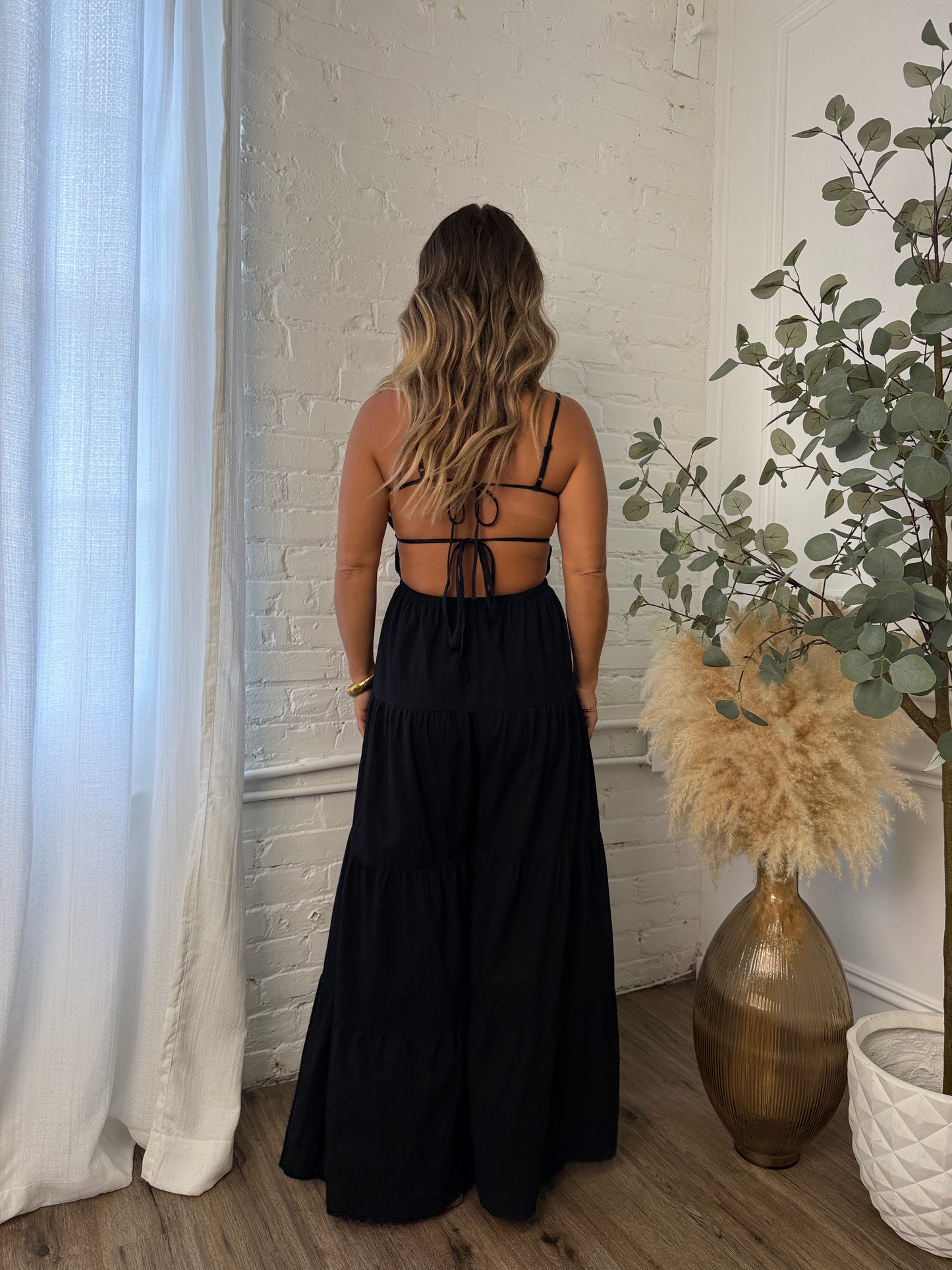 Star Gazing Woven Jumpsuit Black