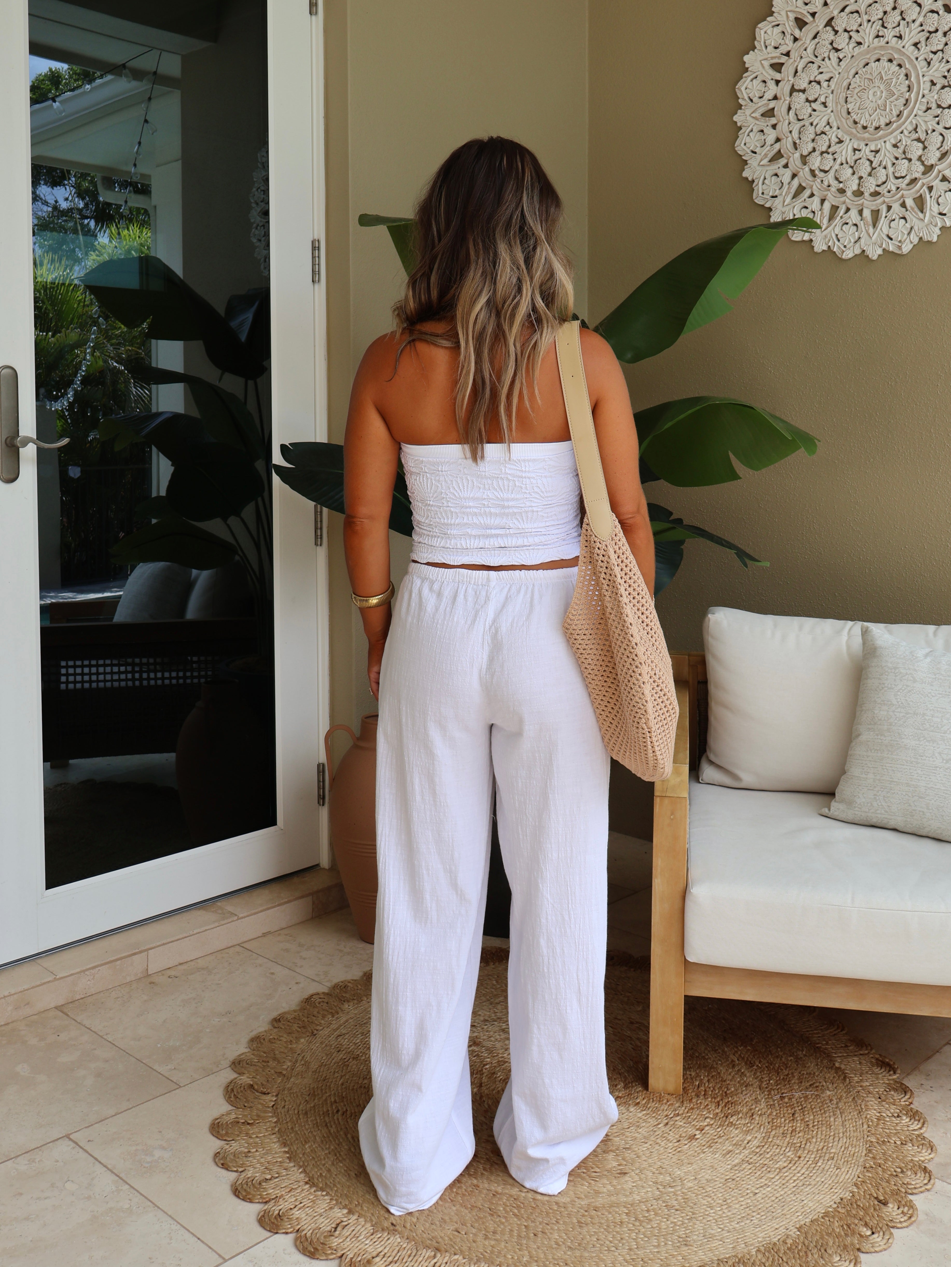 Sunset Date Pants White