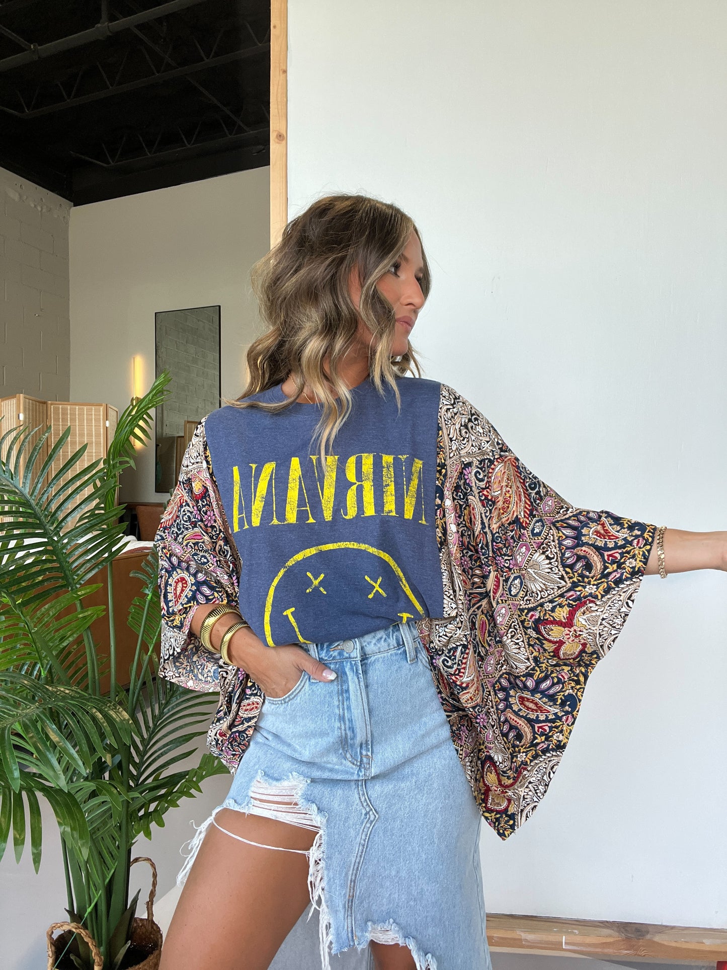 Nirvana Mix & Match Tee Blue Floral