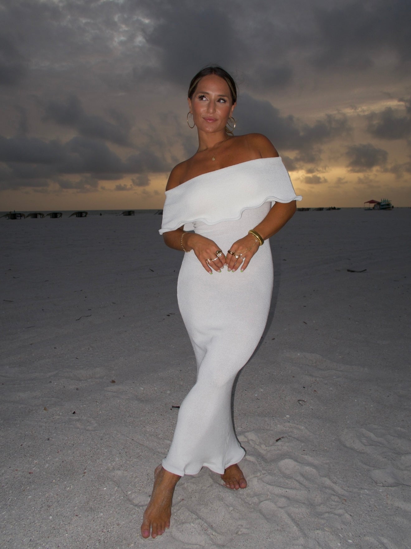 Treasure Island Midi Dress Ivory