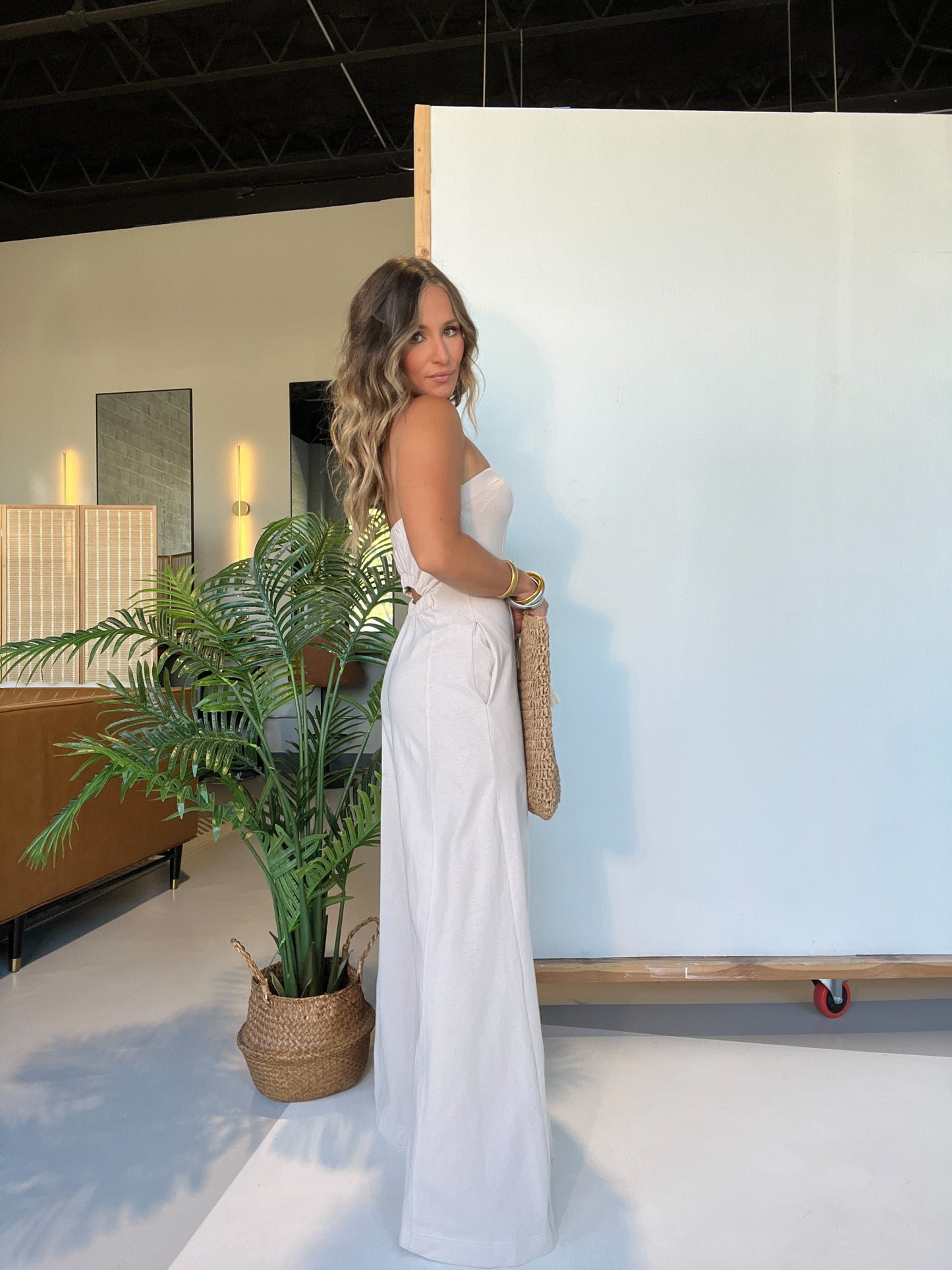 The Perfect Muse Tube Jumpsuit Egg Shell