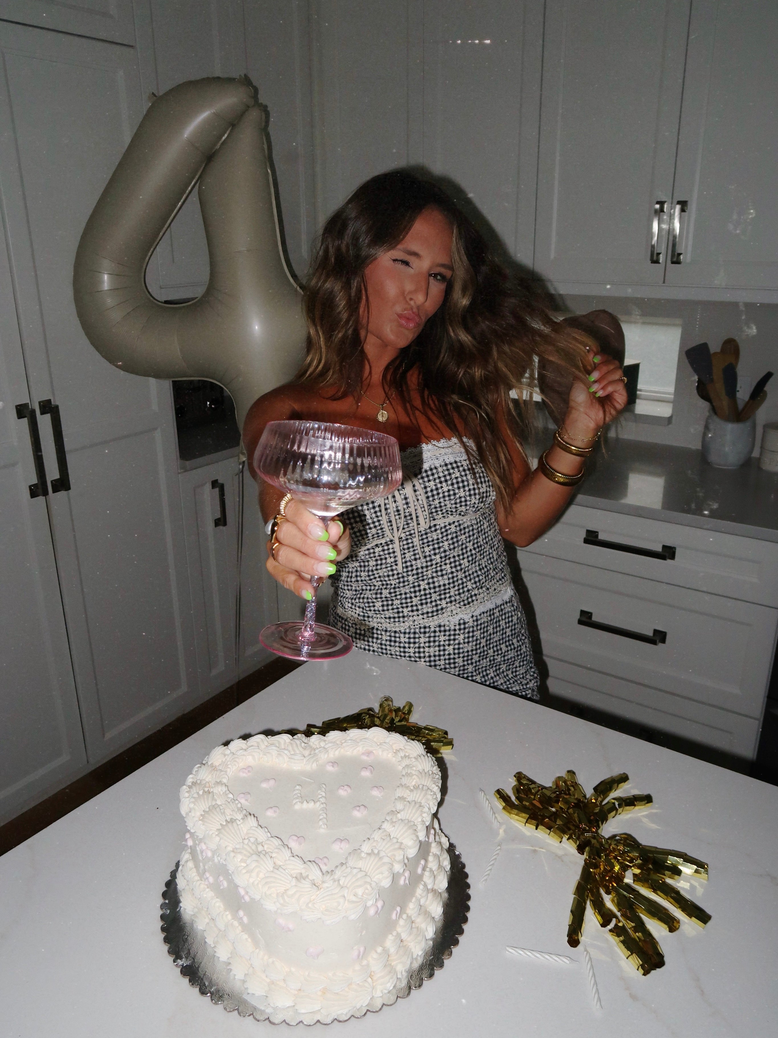 Feminine Touch Mini Skirt Set Black Gingham