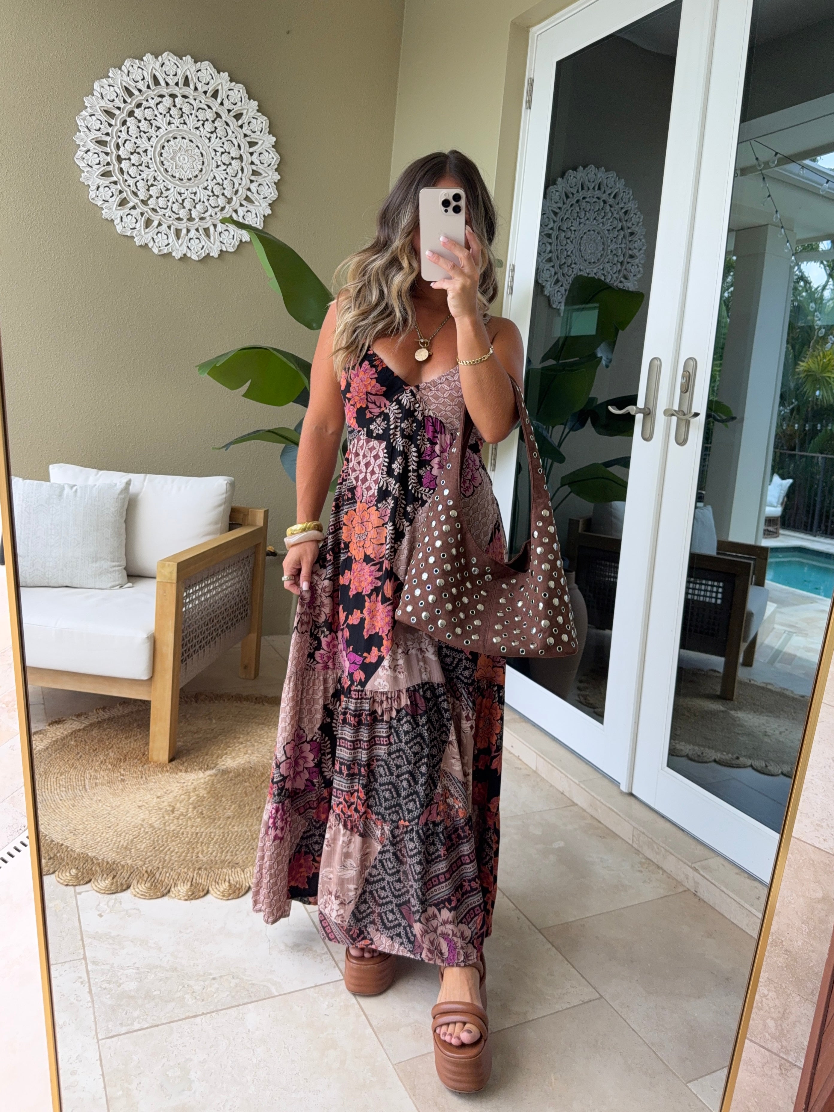 Midnight Garden Maxi Dress Black Multi