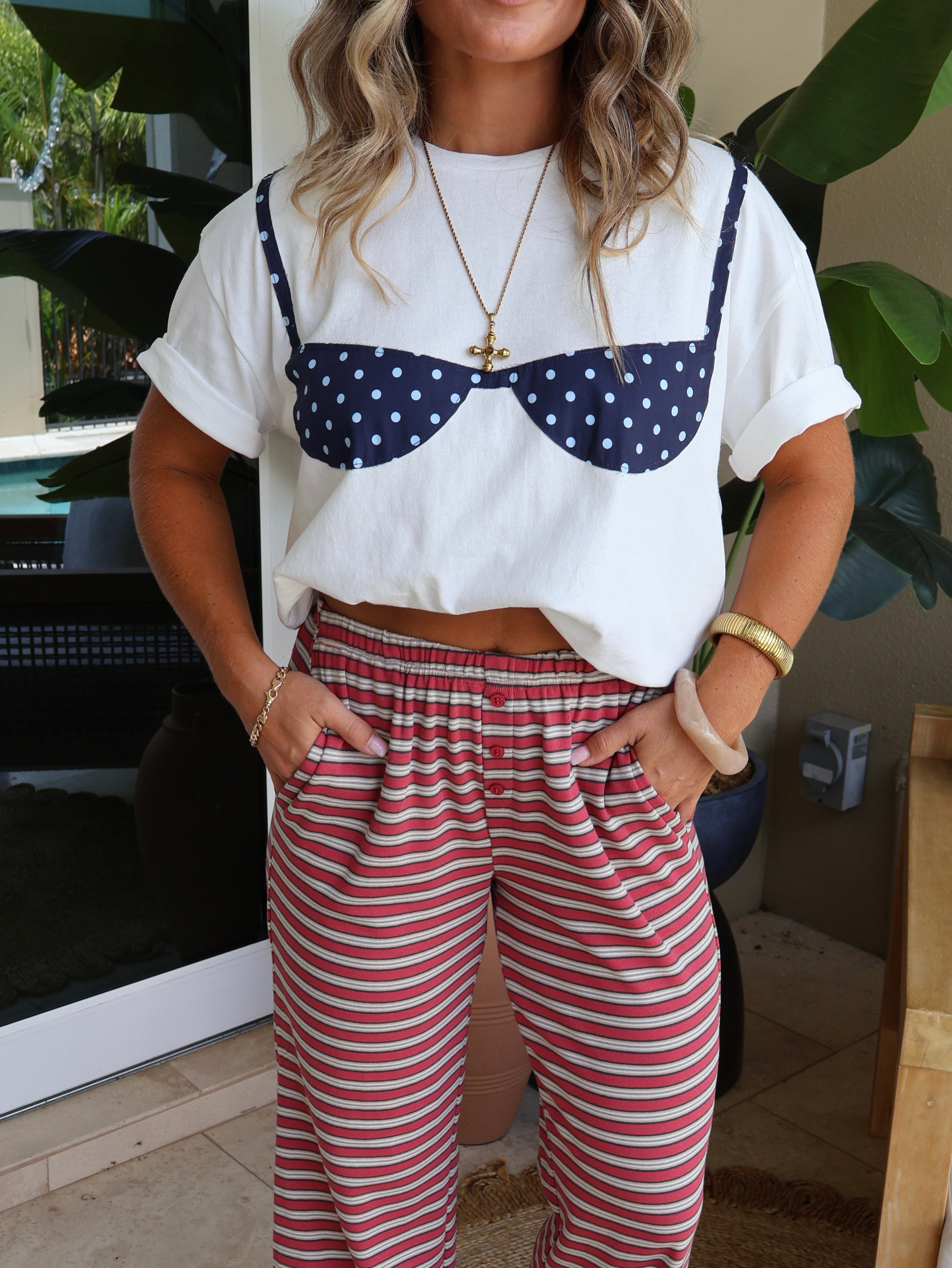 Itsy Bitsy Navy Bikini Boxy Tee