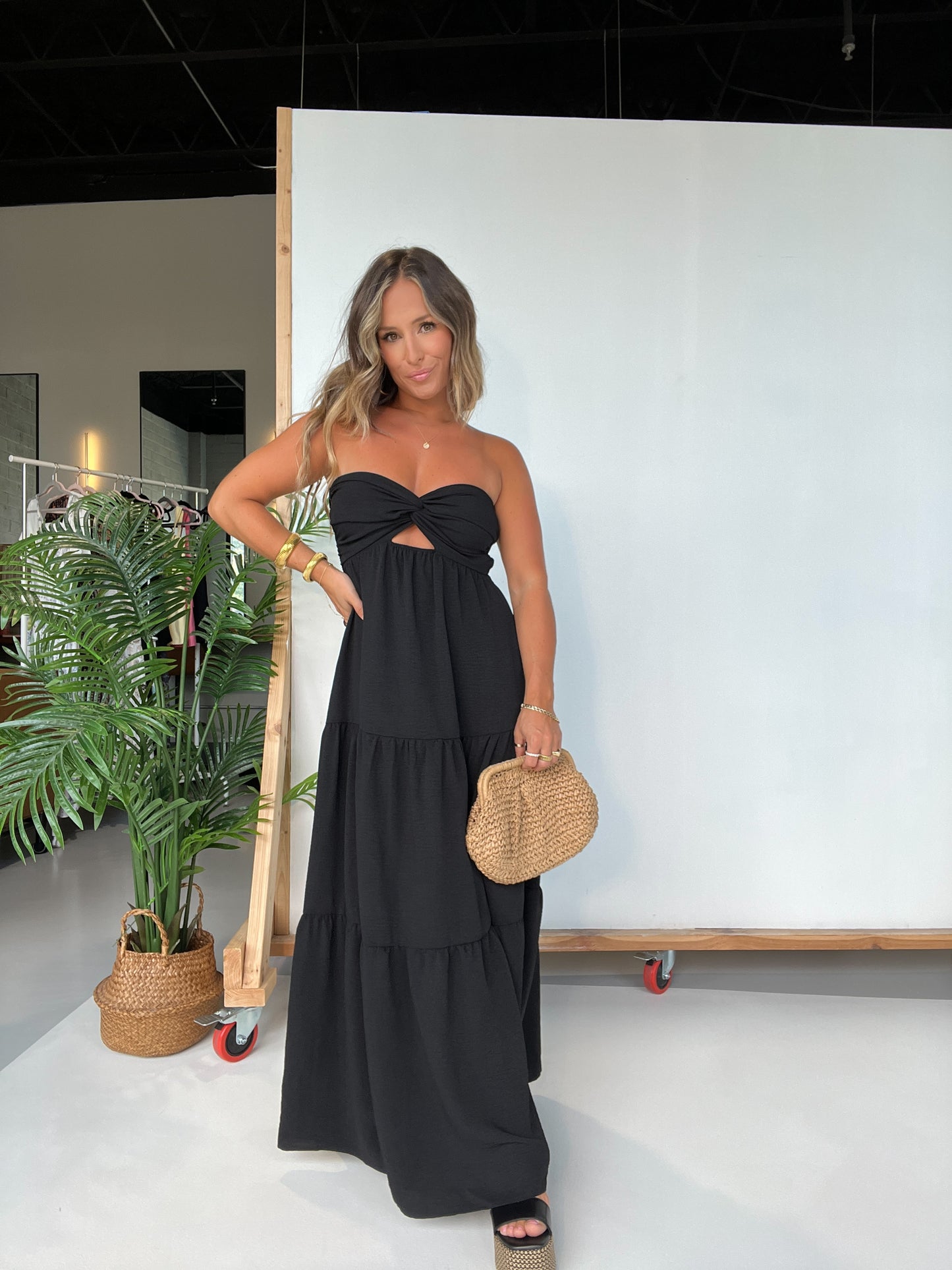 Dusk to Dawn Strapless Maxi Dress Black