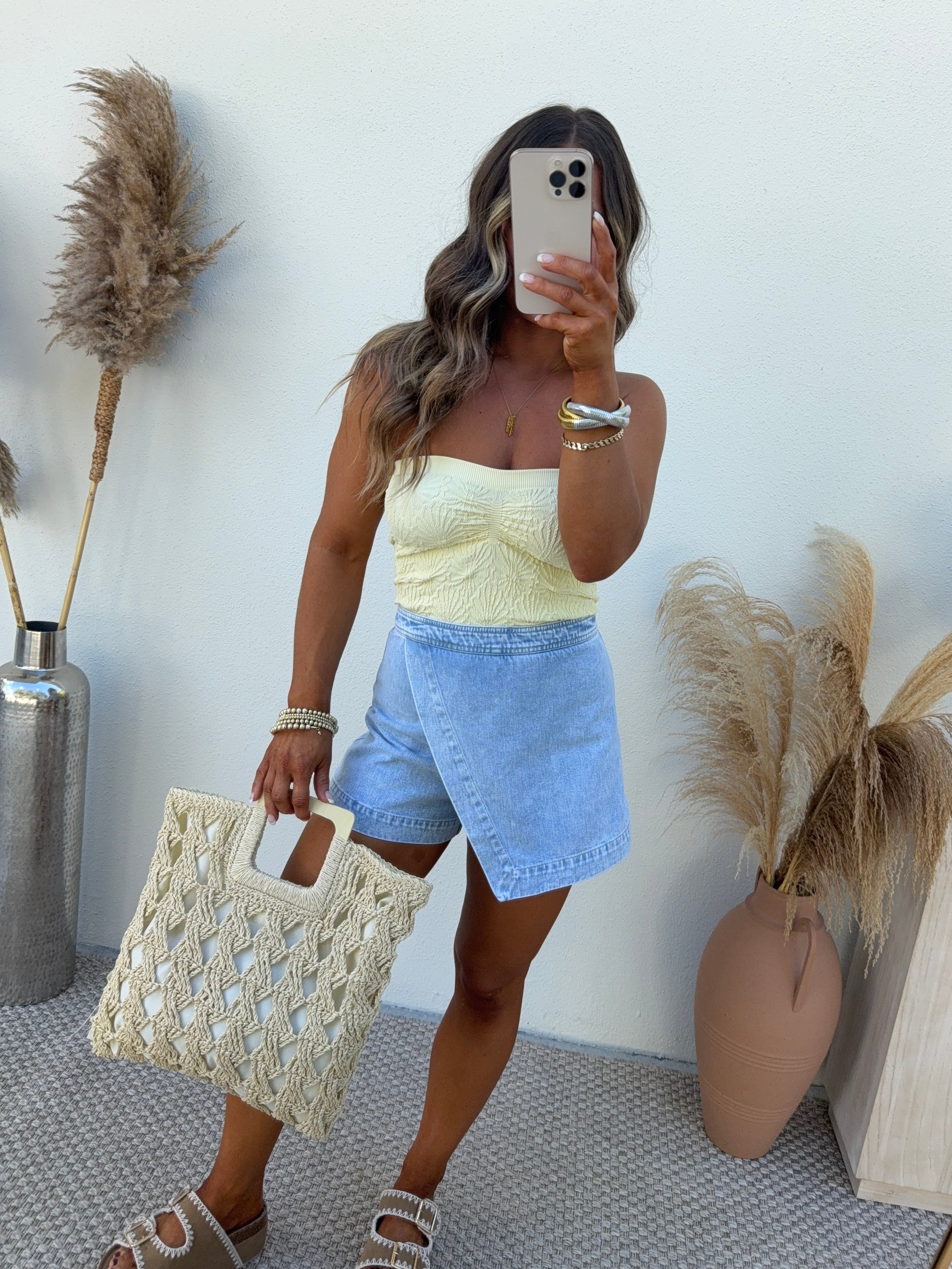 Denim Days Wrap Skort Light Denim
