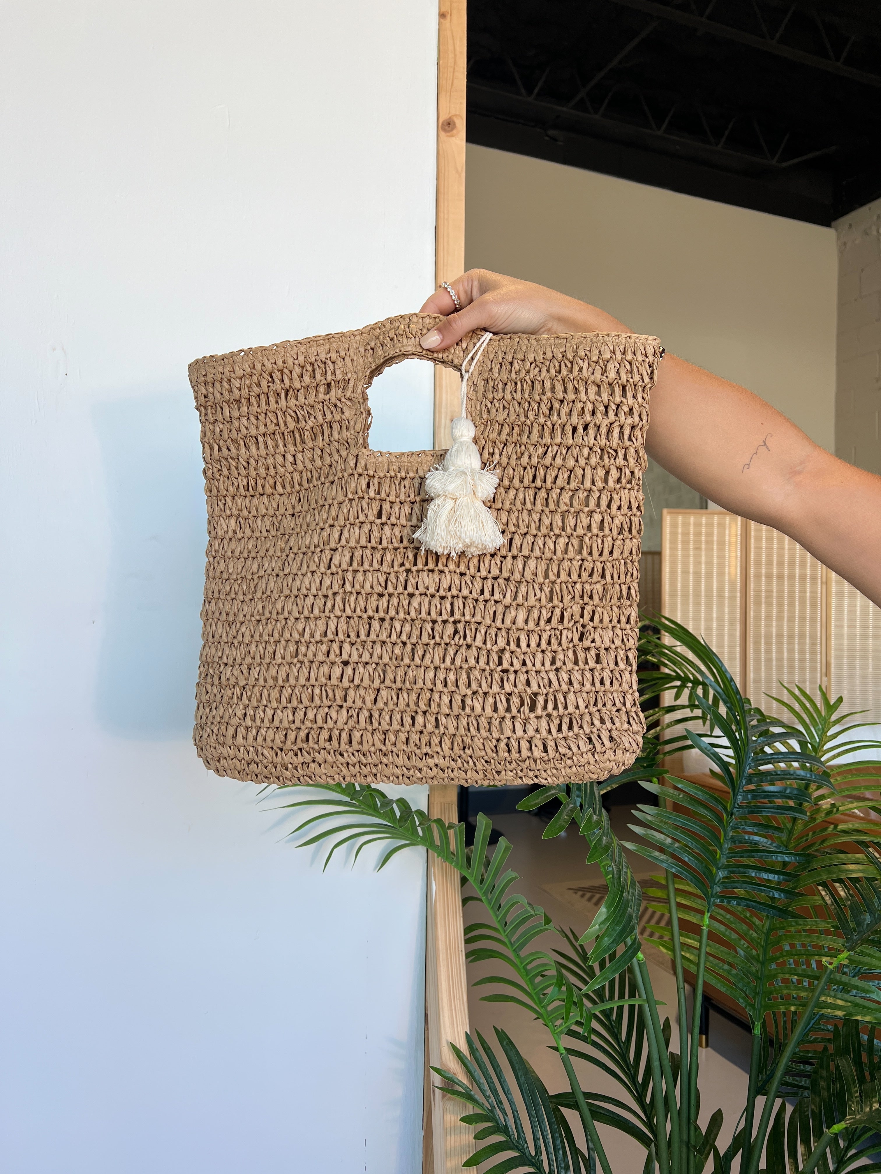 Tidal Wave Crochet Bag Natural