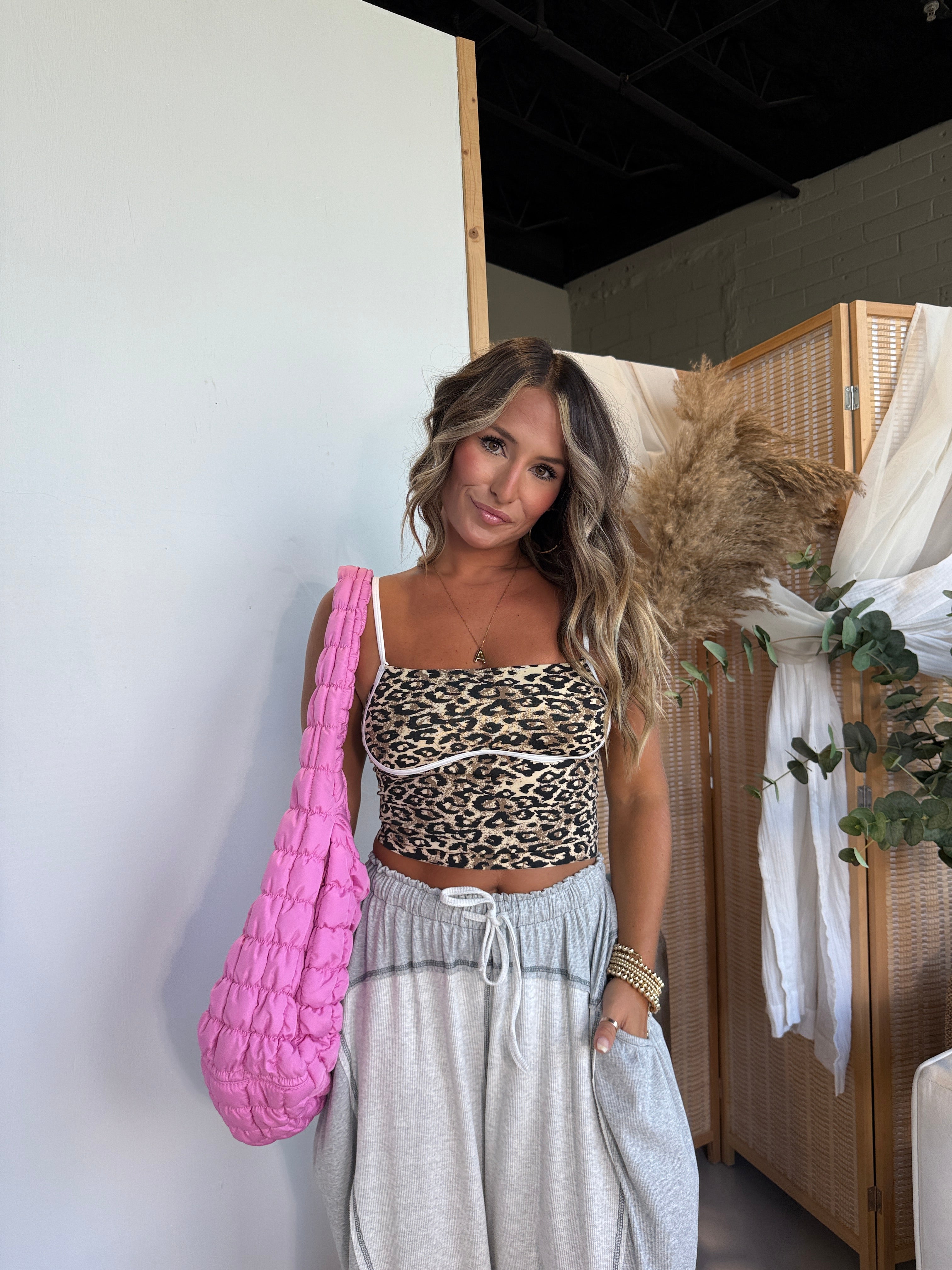 Quiet Luxury Piped Top Leopard