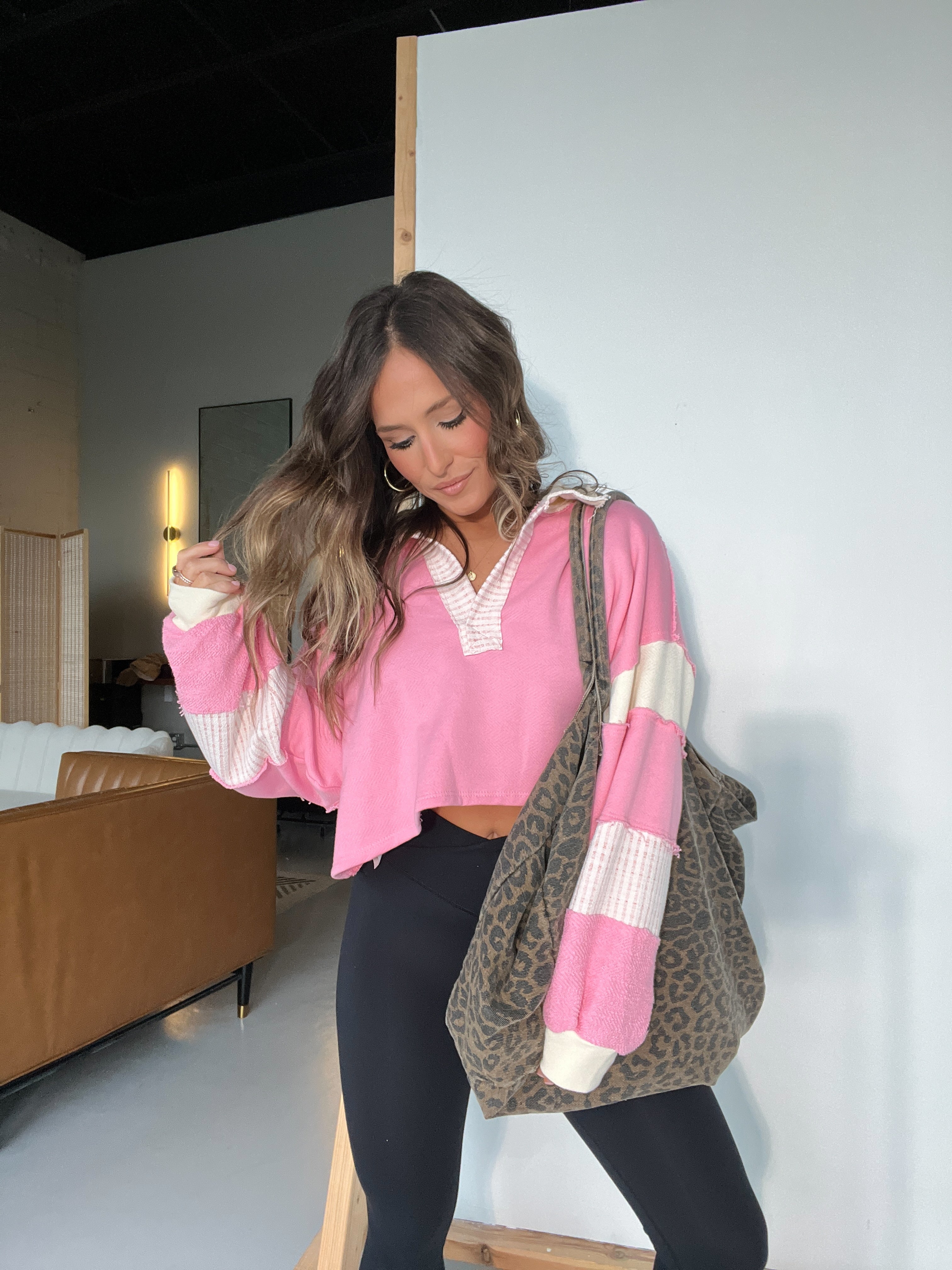 Sunday Brunch Pullover Pink/Cream