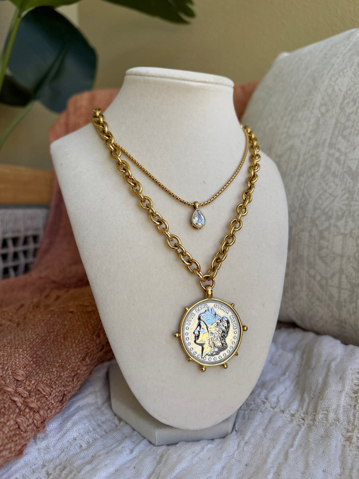 Cora Coin Necklace Two-Tone