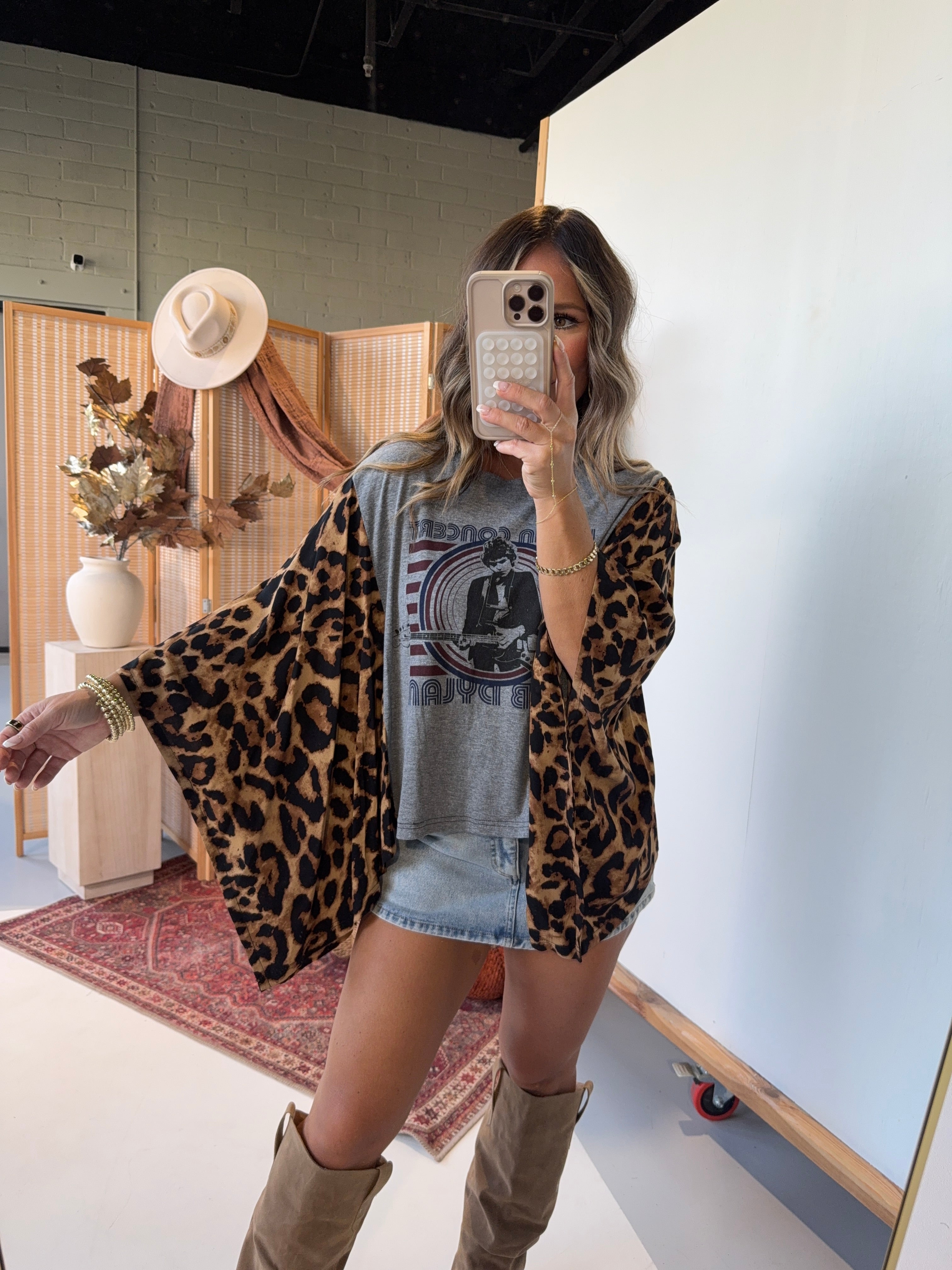 Bob Dylan Mix & Match Tee Grey Cheetah