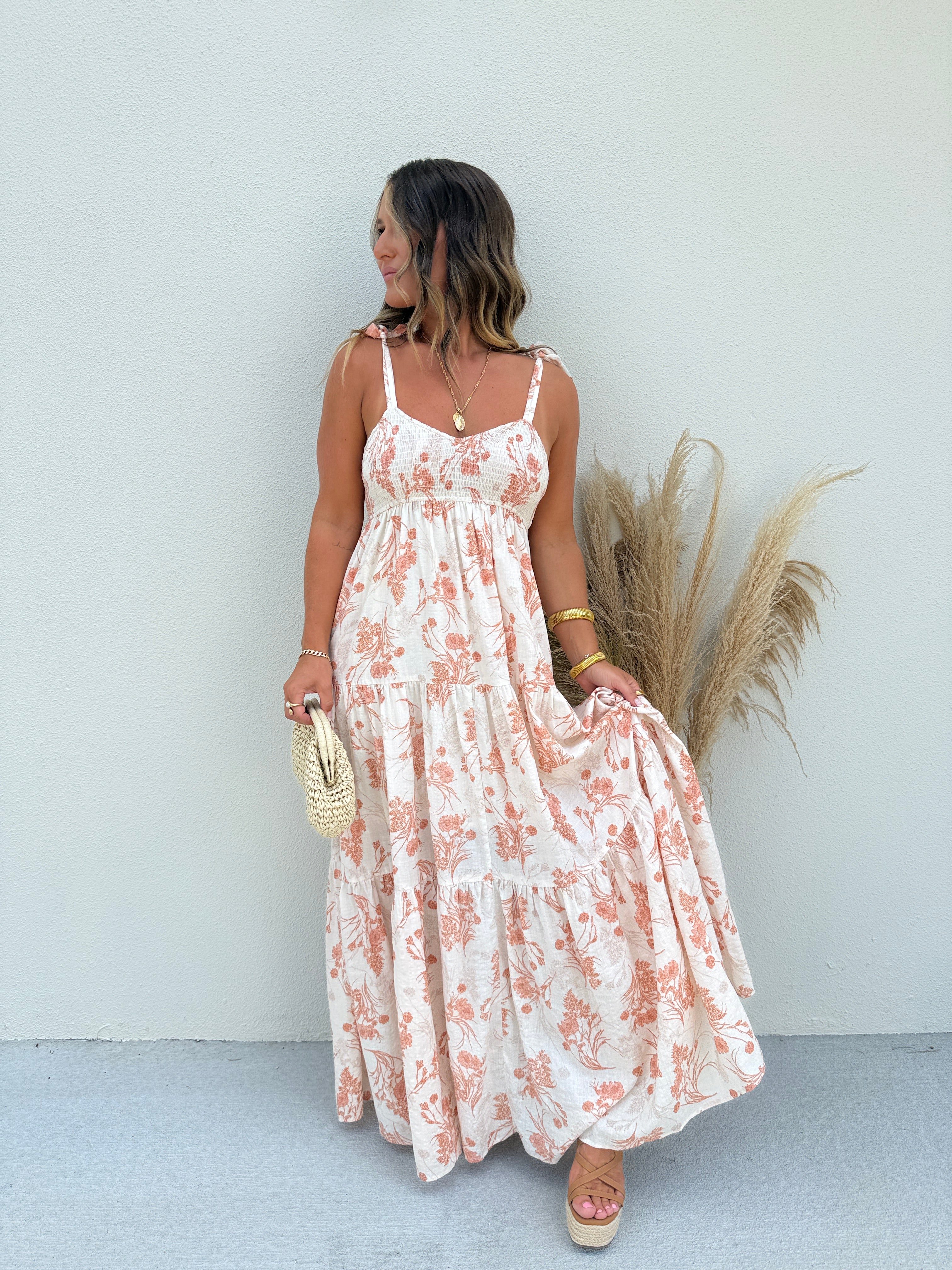 Honey Scent Maxi Dress Orange Multi