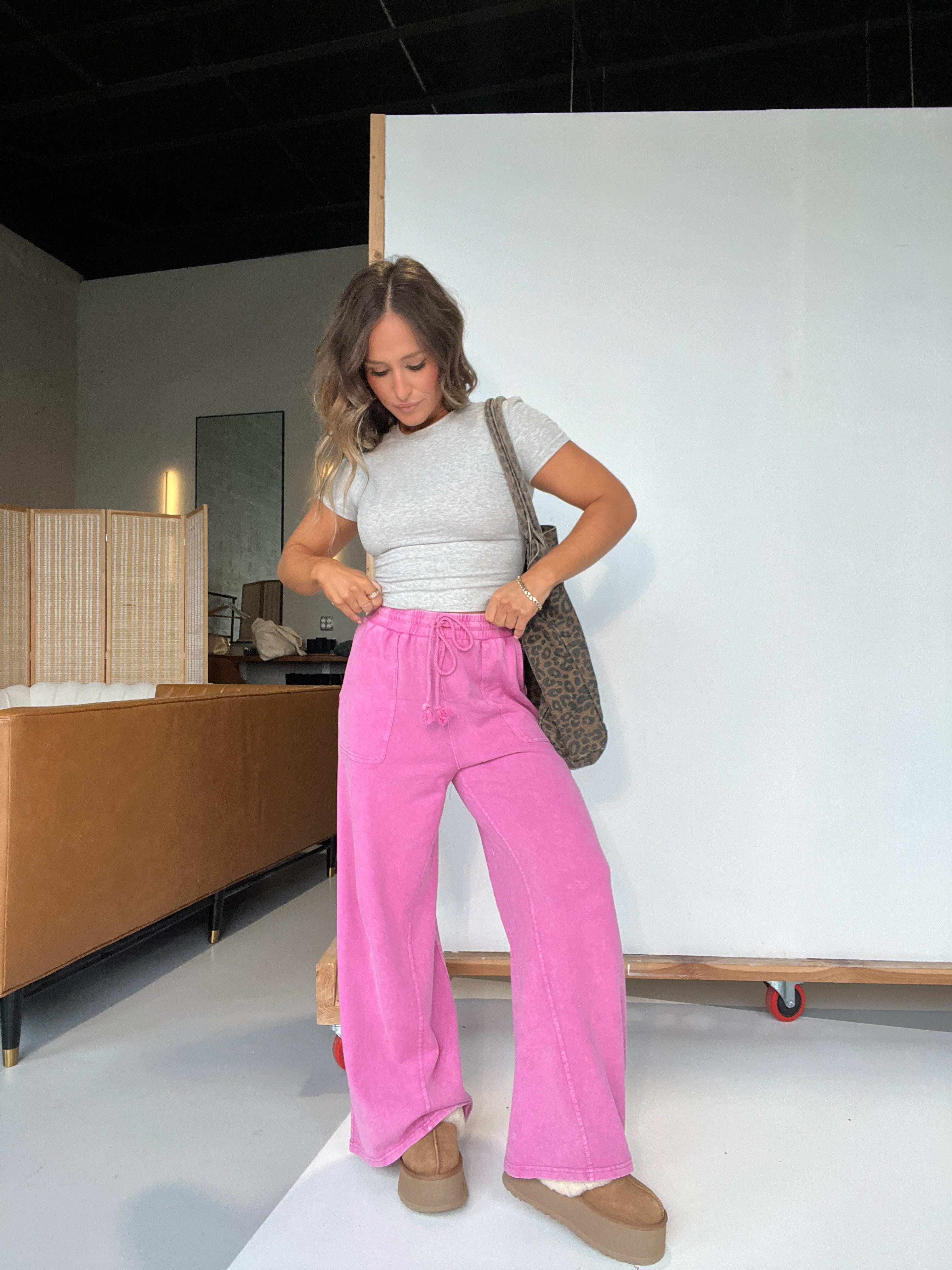 Bloome Wide Leg Pants Carnation