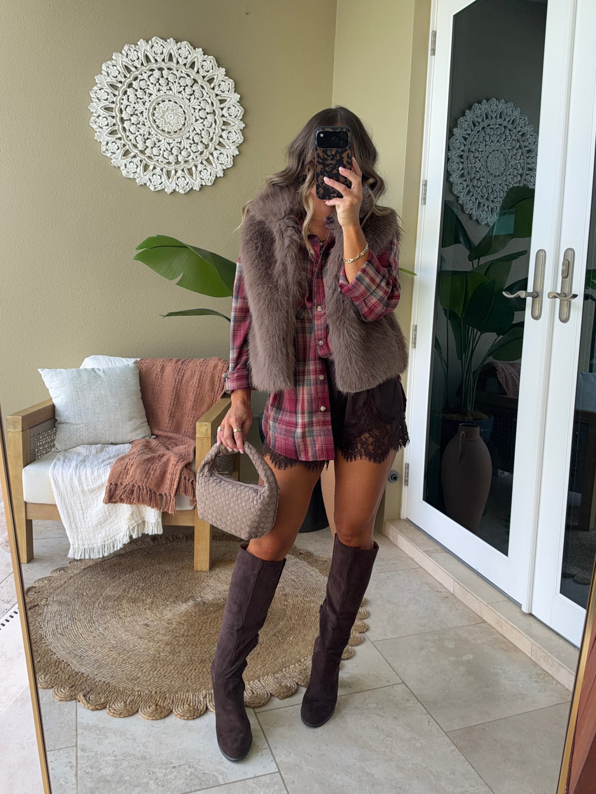 Summit Fur Vest Taupe