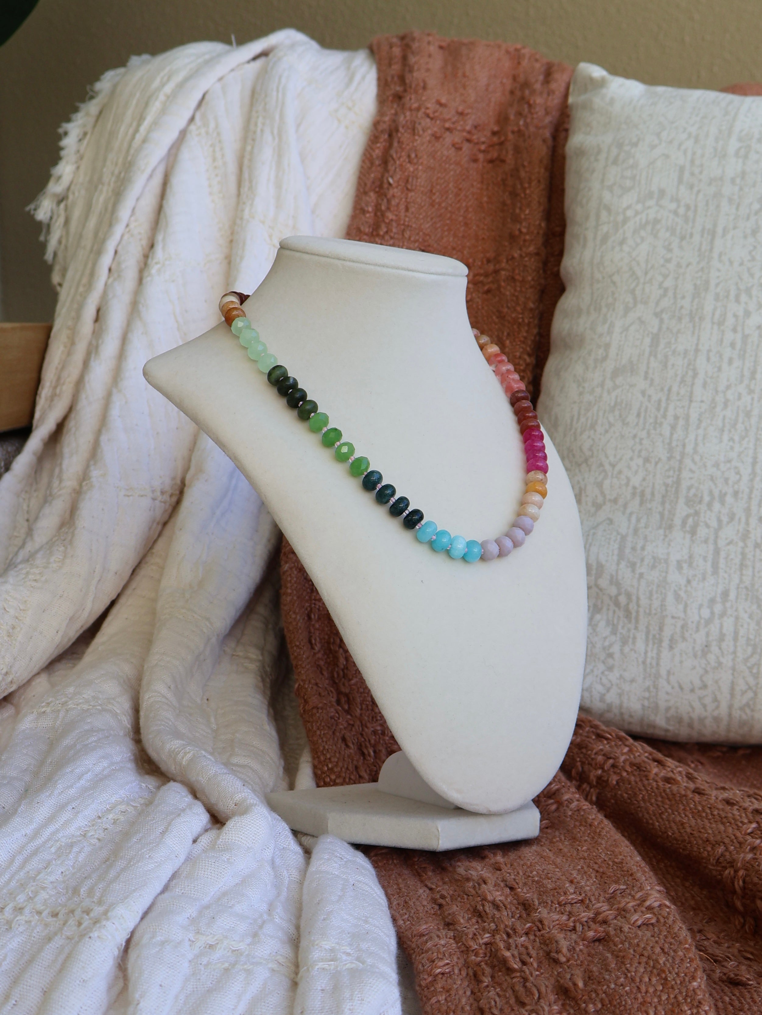 Paloma Beaded Necklace Green Multi