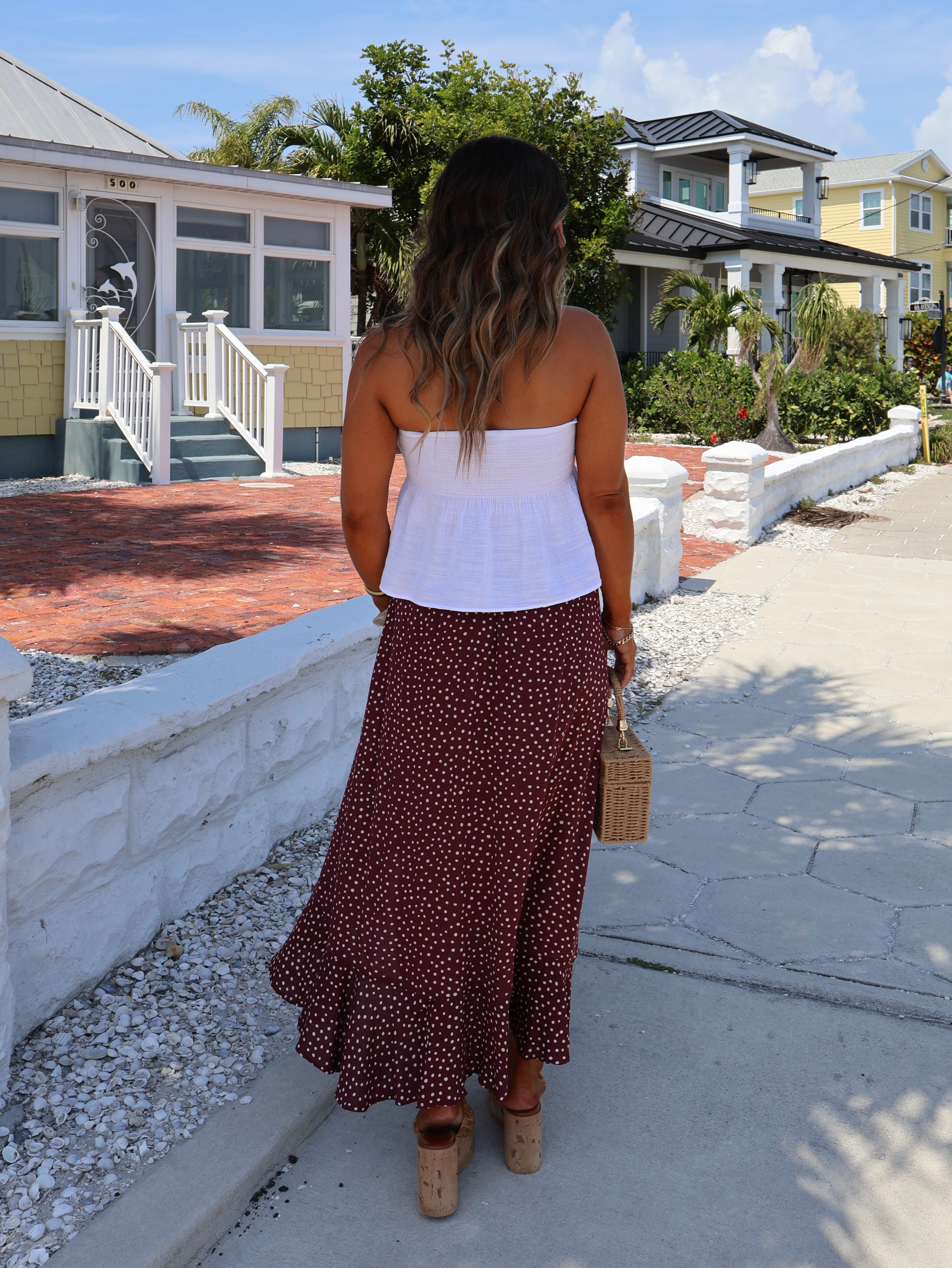 Spring Sensation Polkadot Midi Skirt