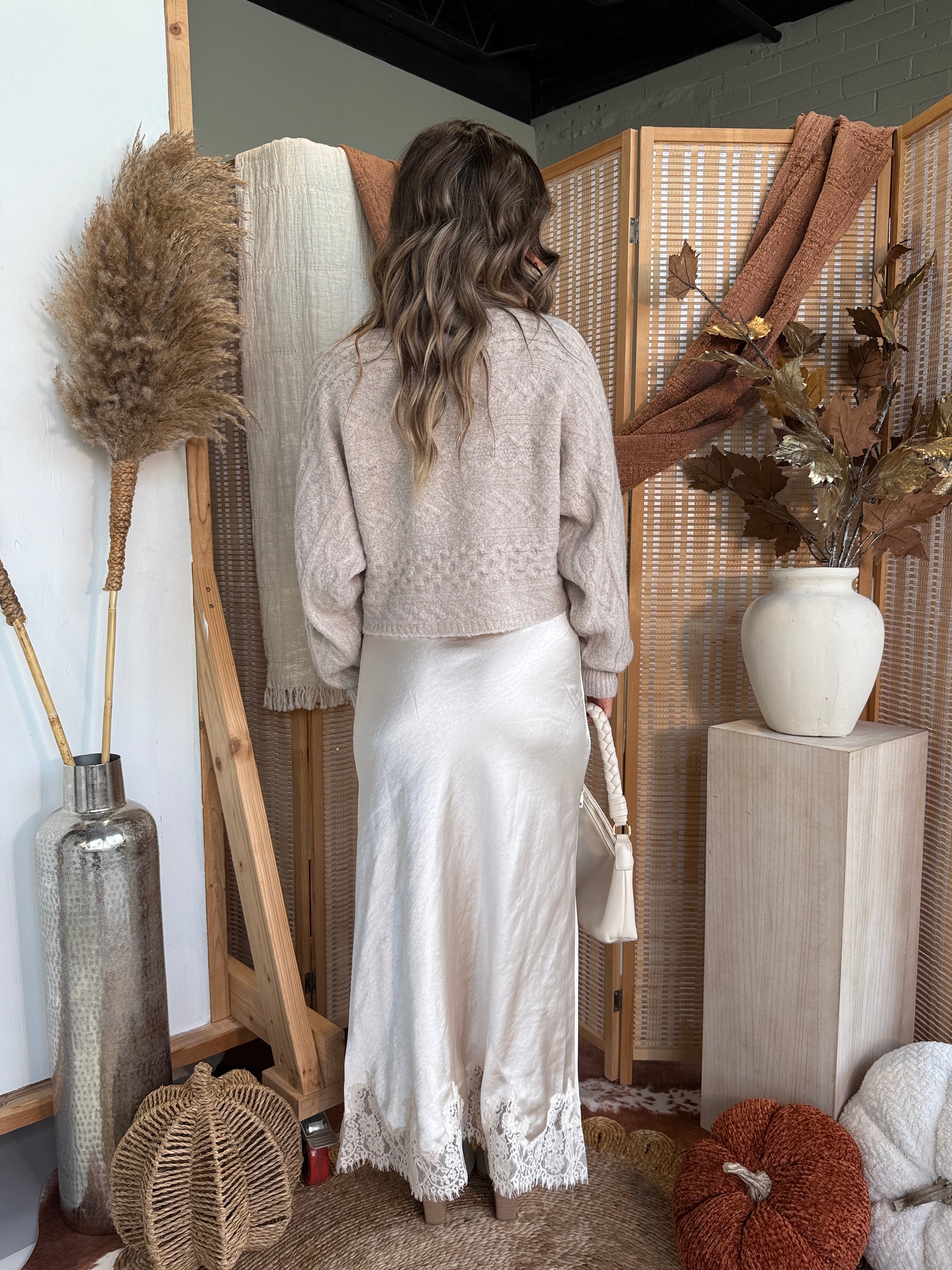Night Sky Glow Maxi Skirt Champagne