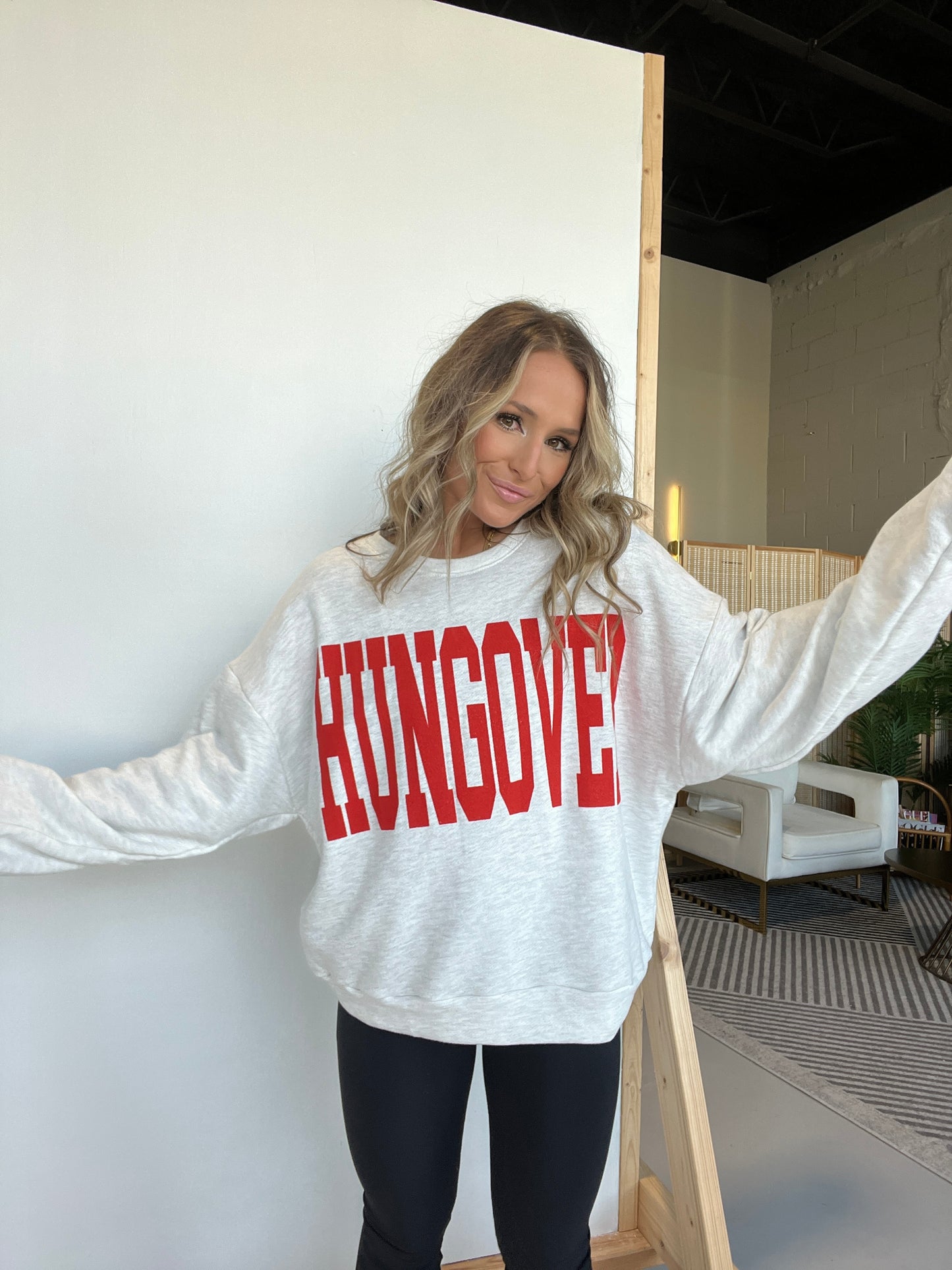 Hungover Graphic Crewneck Ash Grey