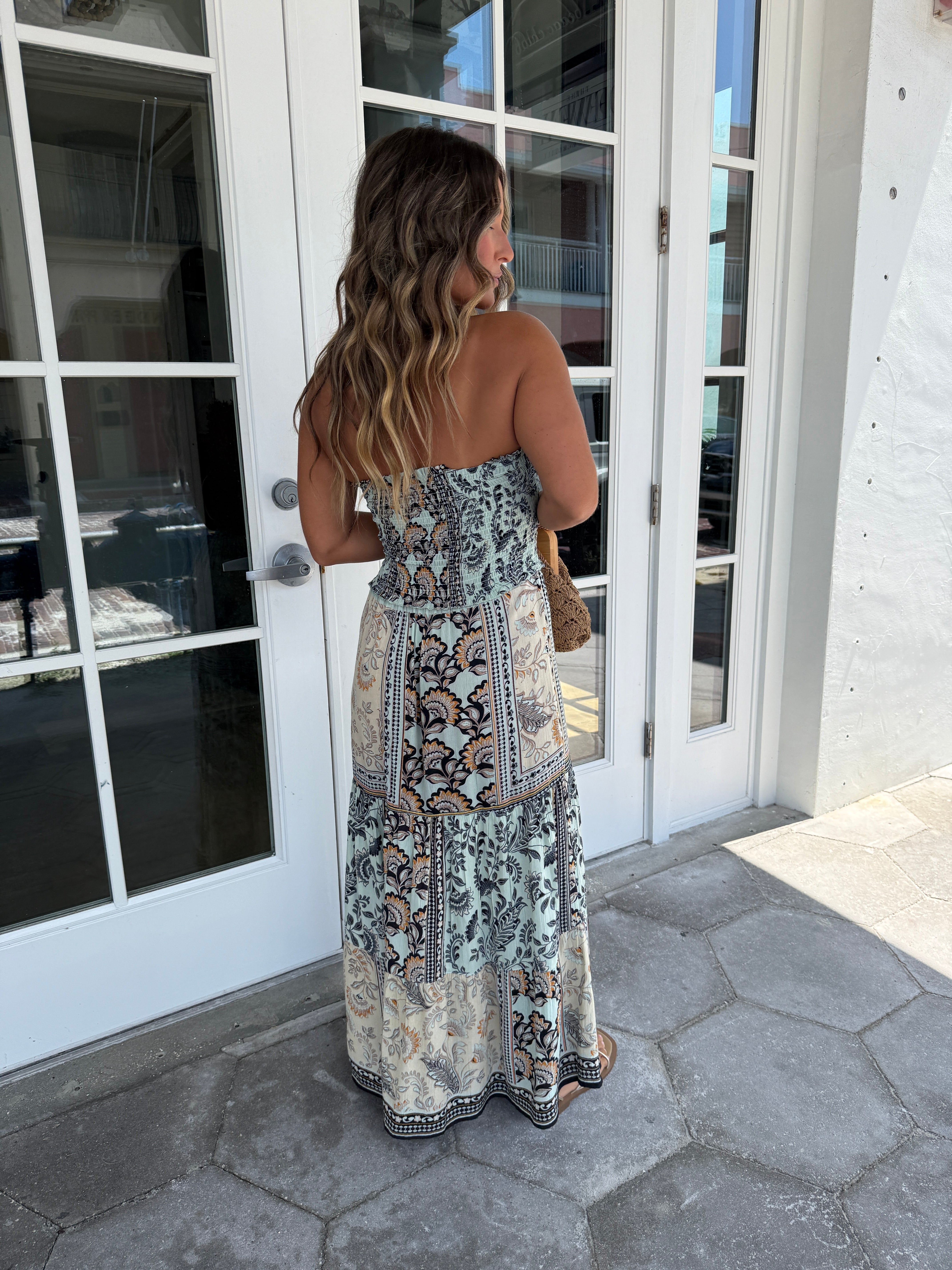 Moonlight Breeze Maxi Dress Mint Multi