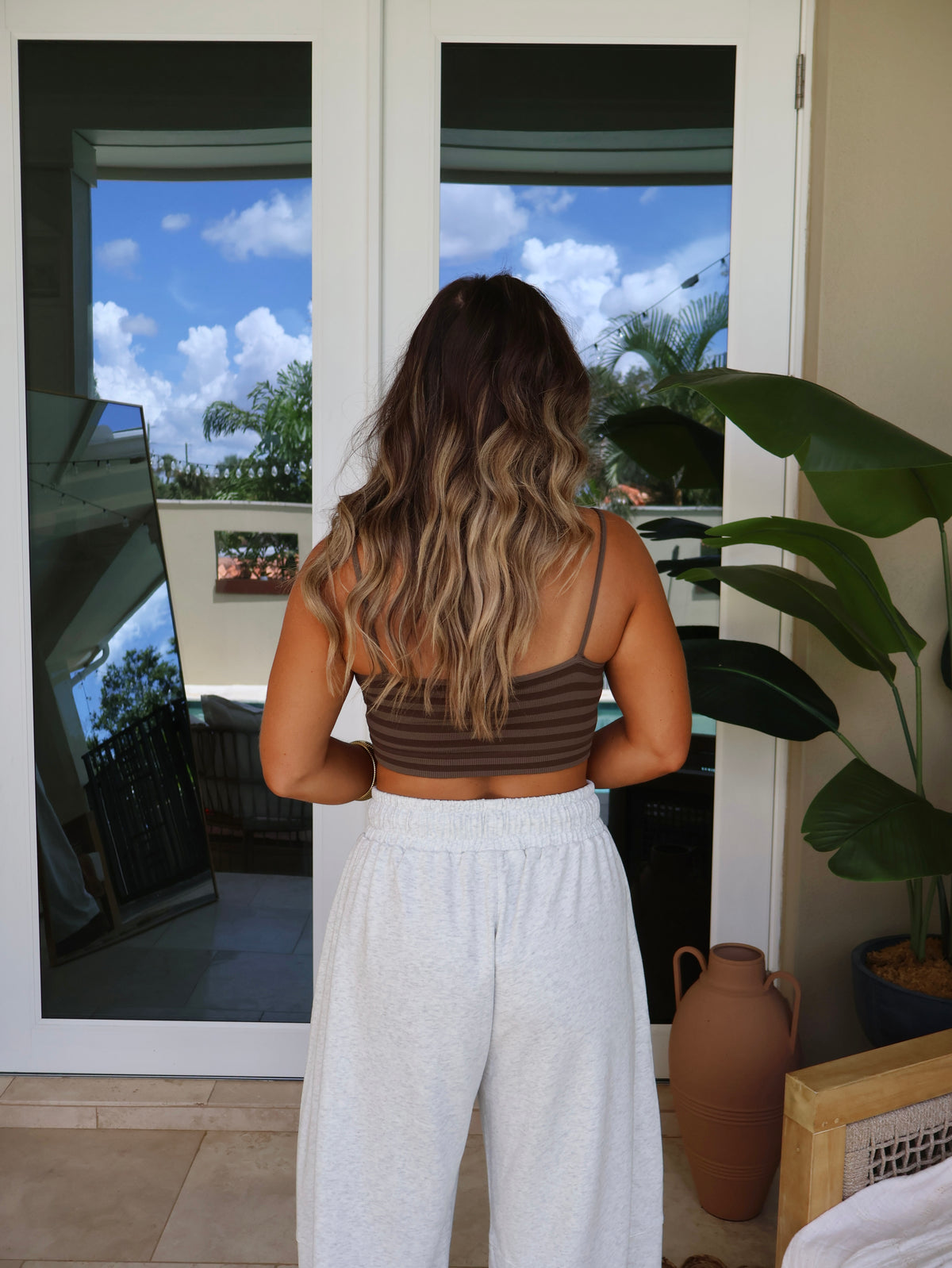 Stassi Striped Bra Top Olive