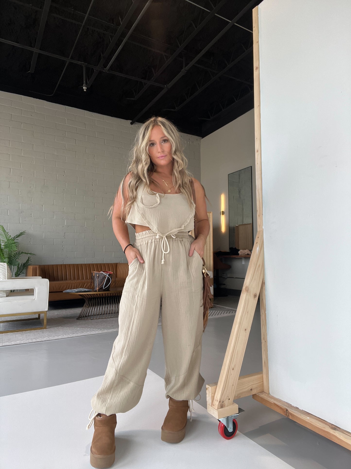 Taupe Never Ever Boho Gauze Set