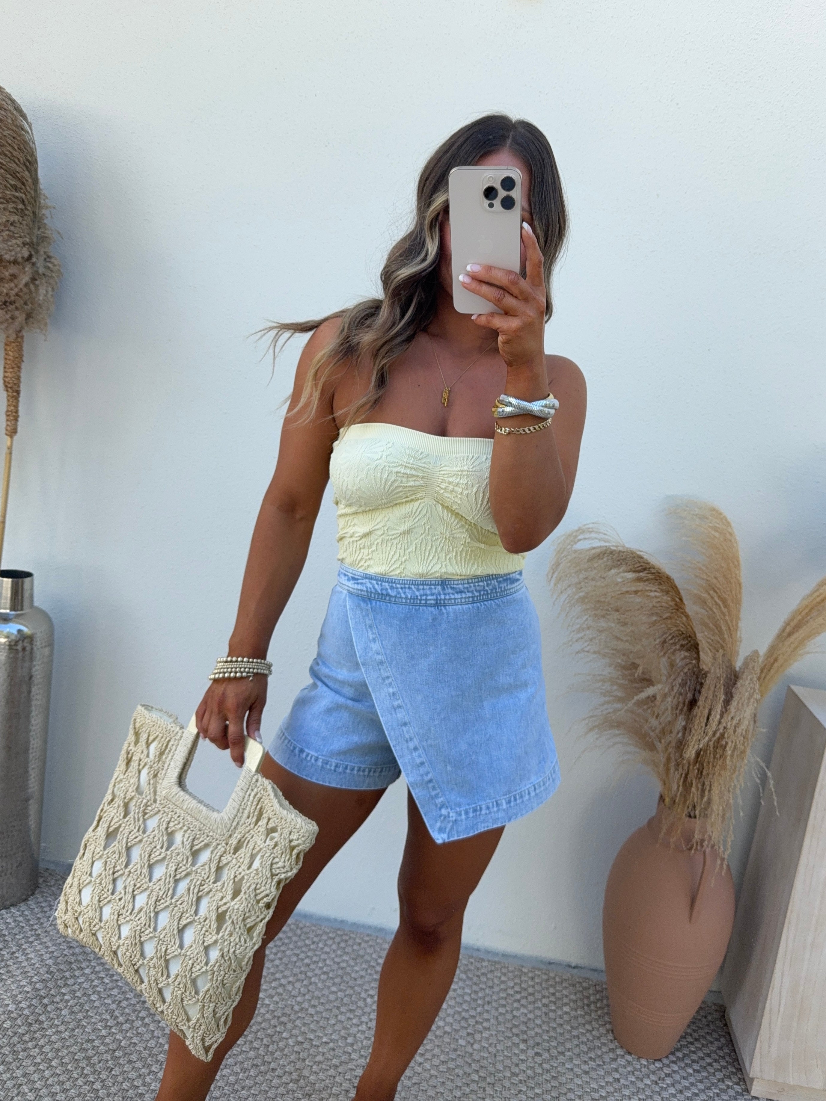 Denim Days Wrap Skort Light Denim