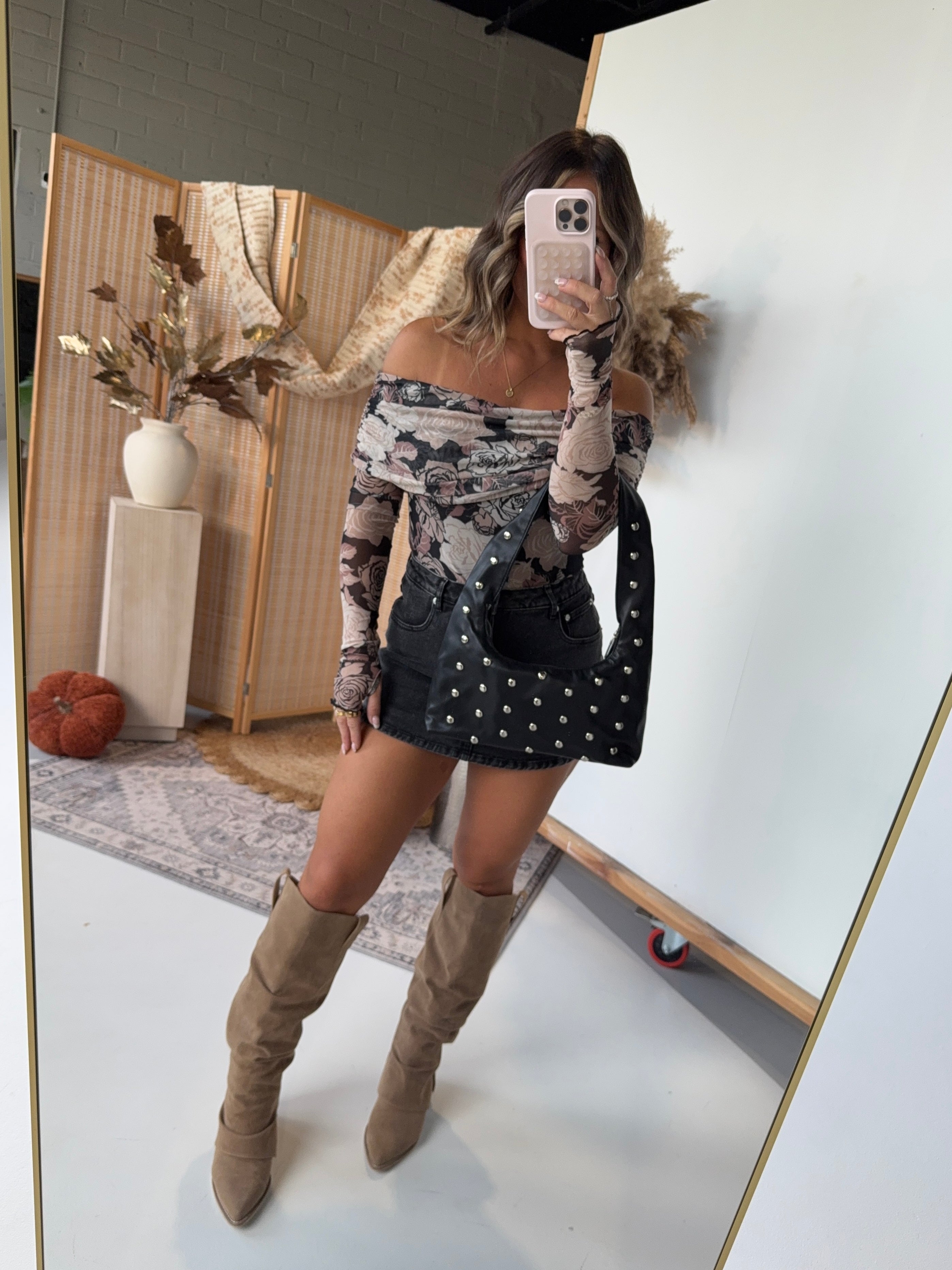 Oak & Ember Mesh Bodysuit Black