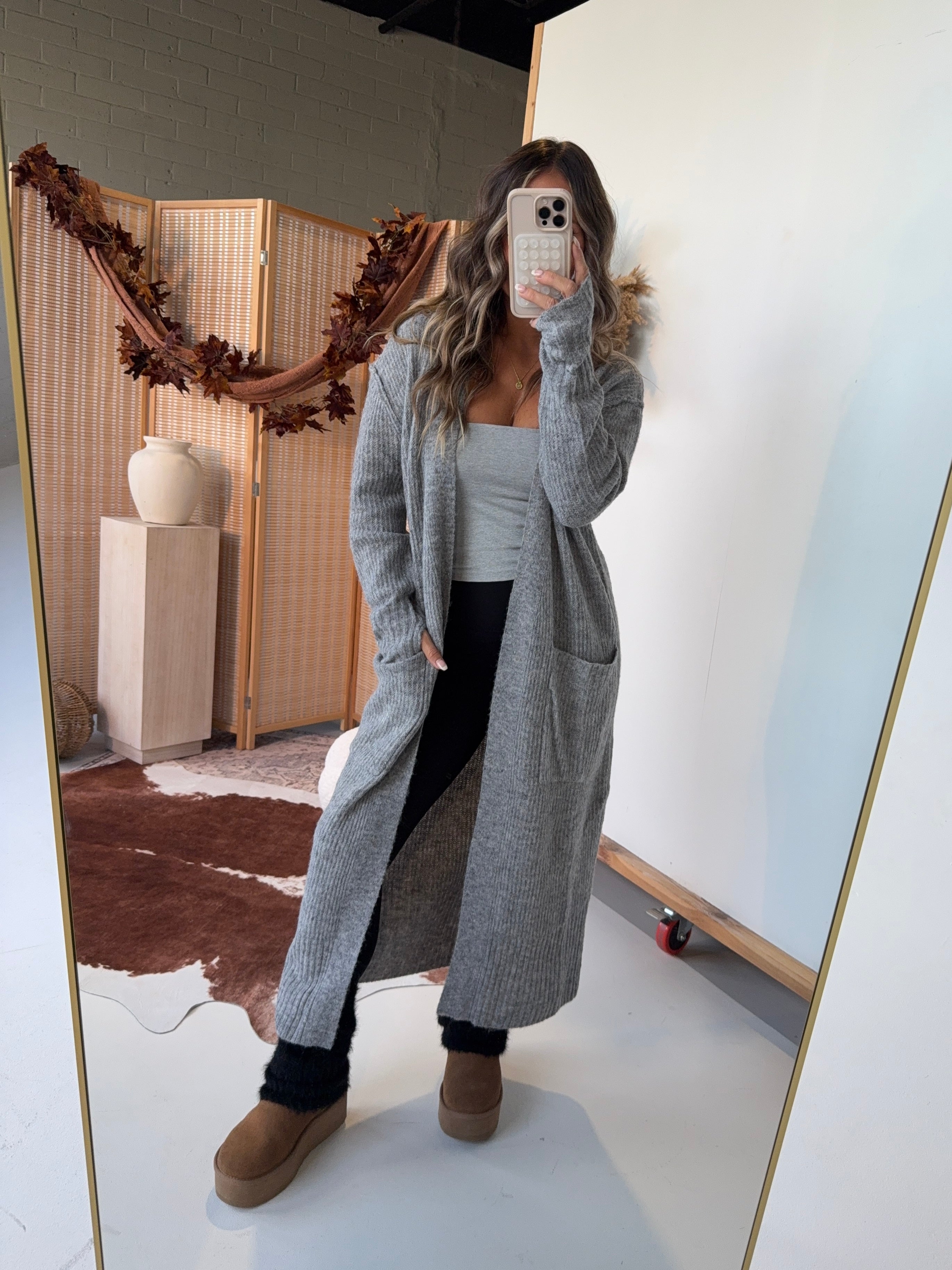 Winter Day Long Cardigan Grey