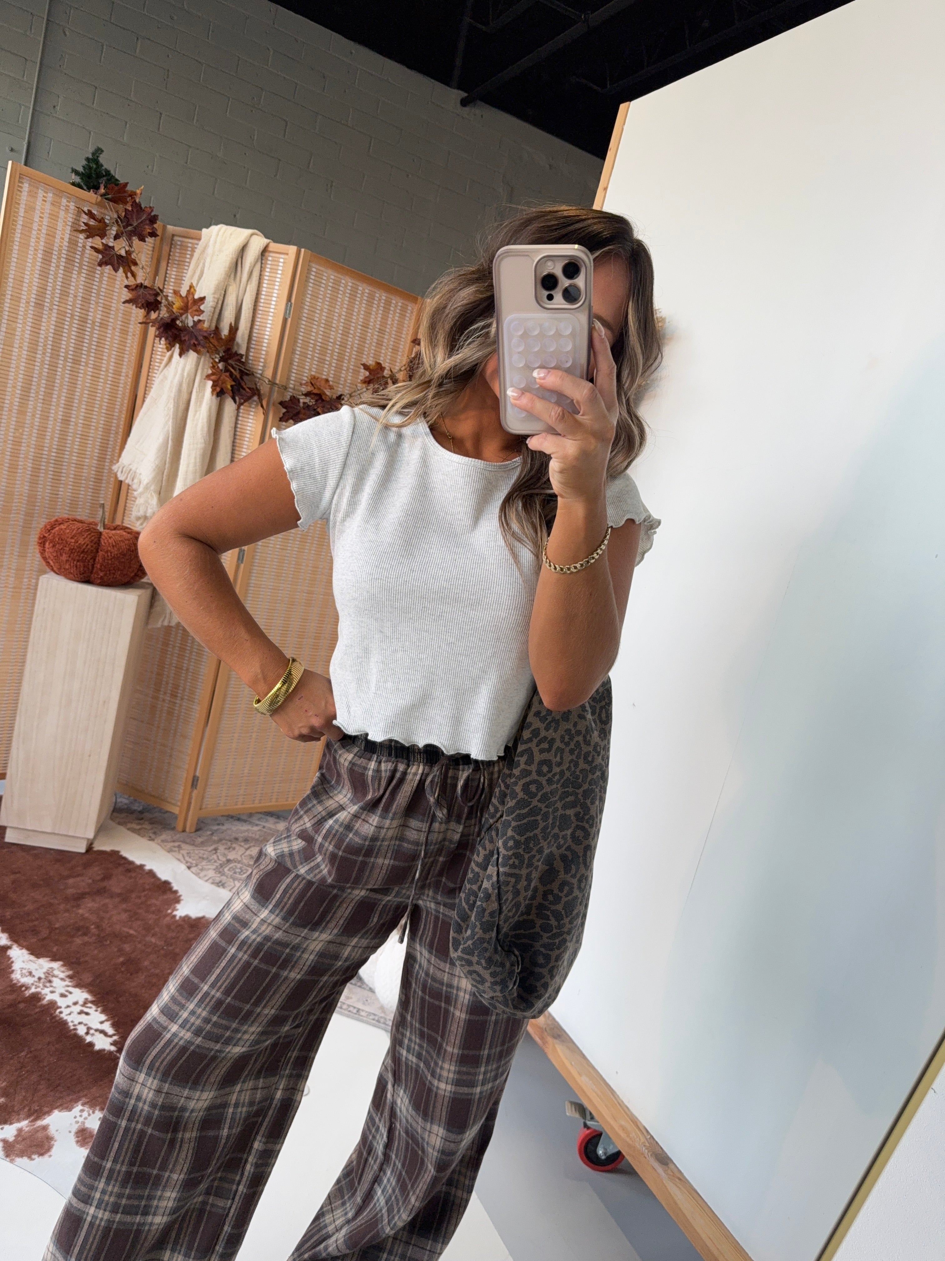 Falling For You Baby Tee Grey