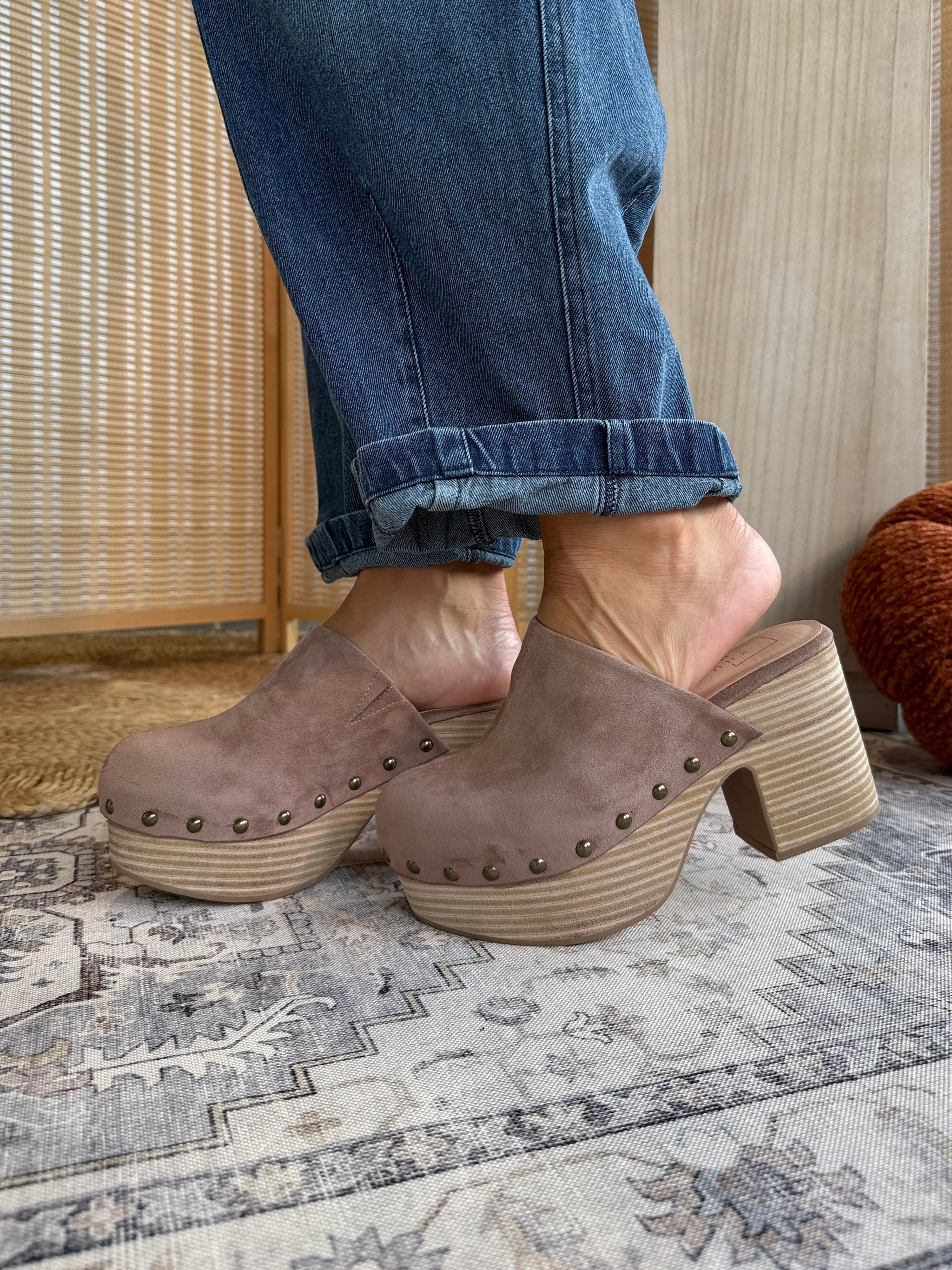 GIGI Suede Platform Clog