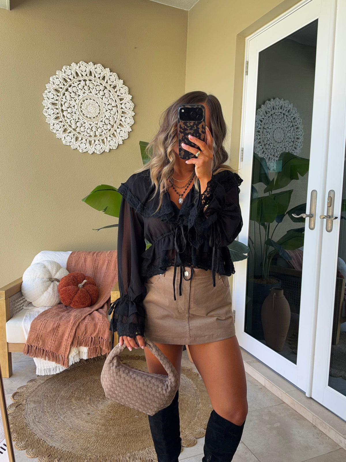 Simone Chiffon Top Black