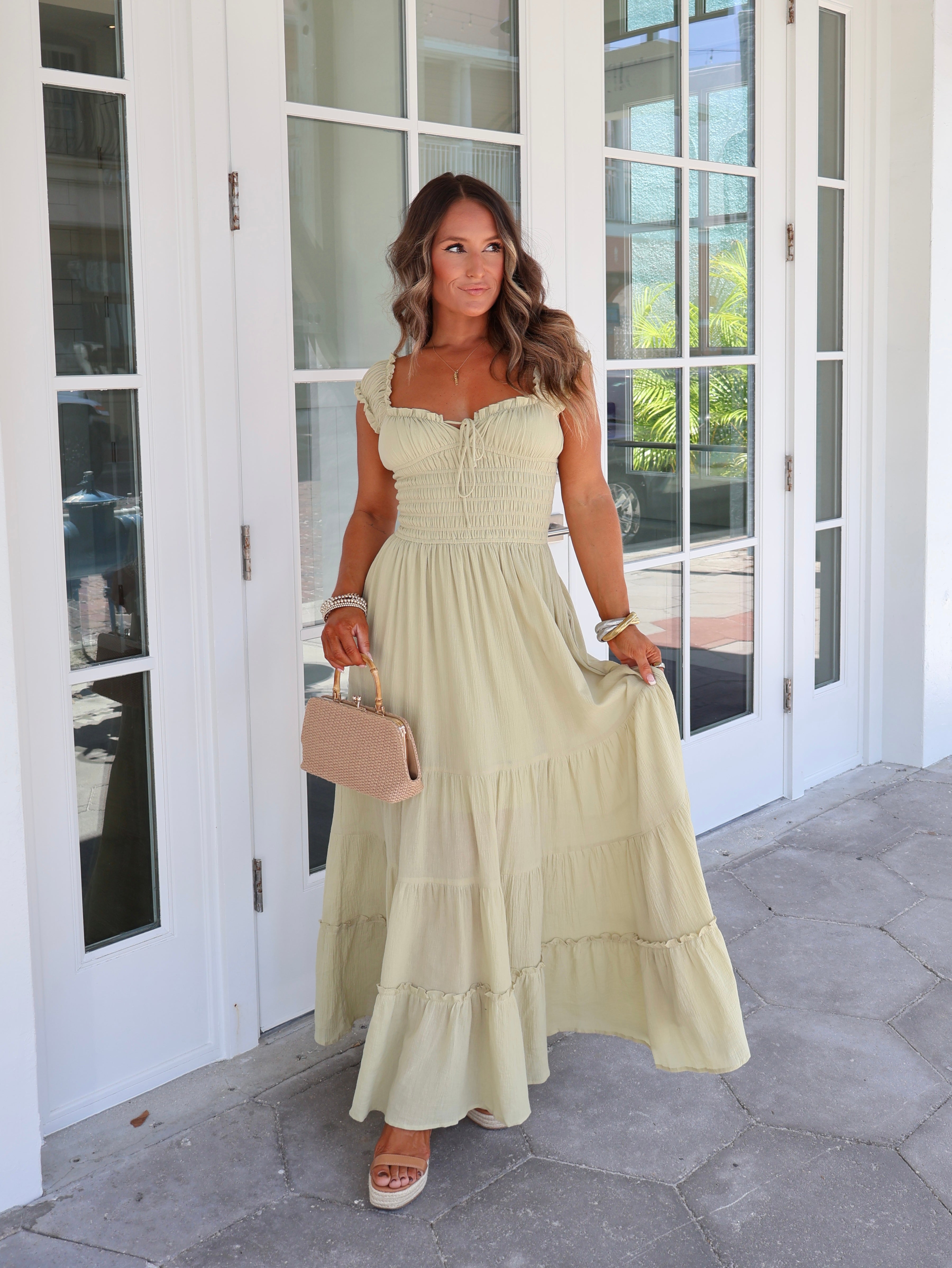 Serenity Maxi Dress Creamy Matcha