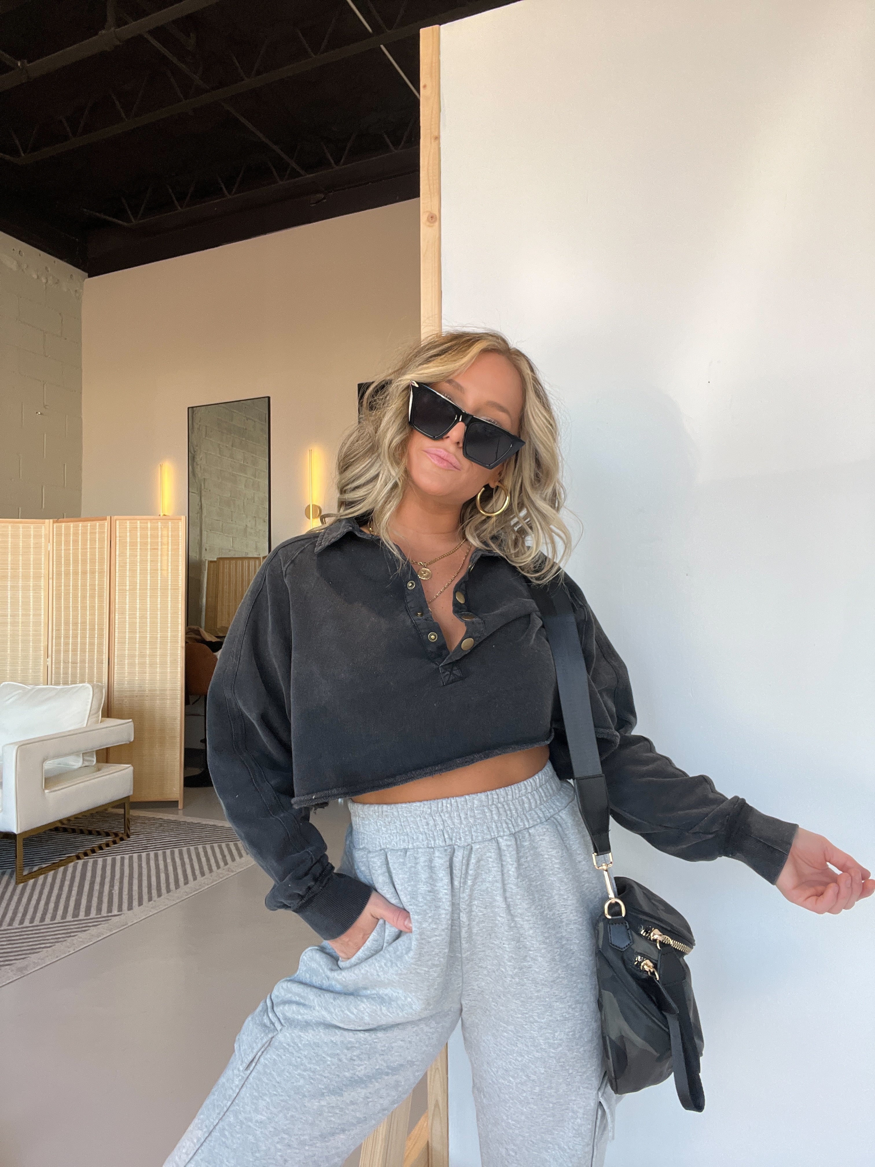 FP Dupe Cropped Sweatshirt Black