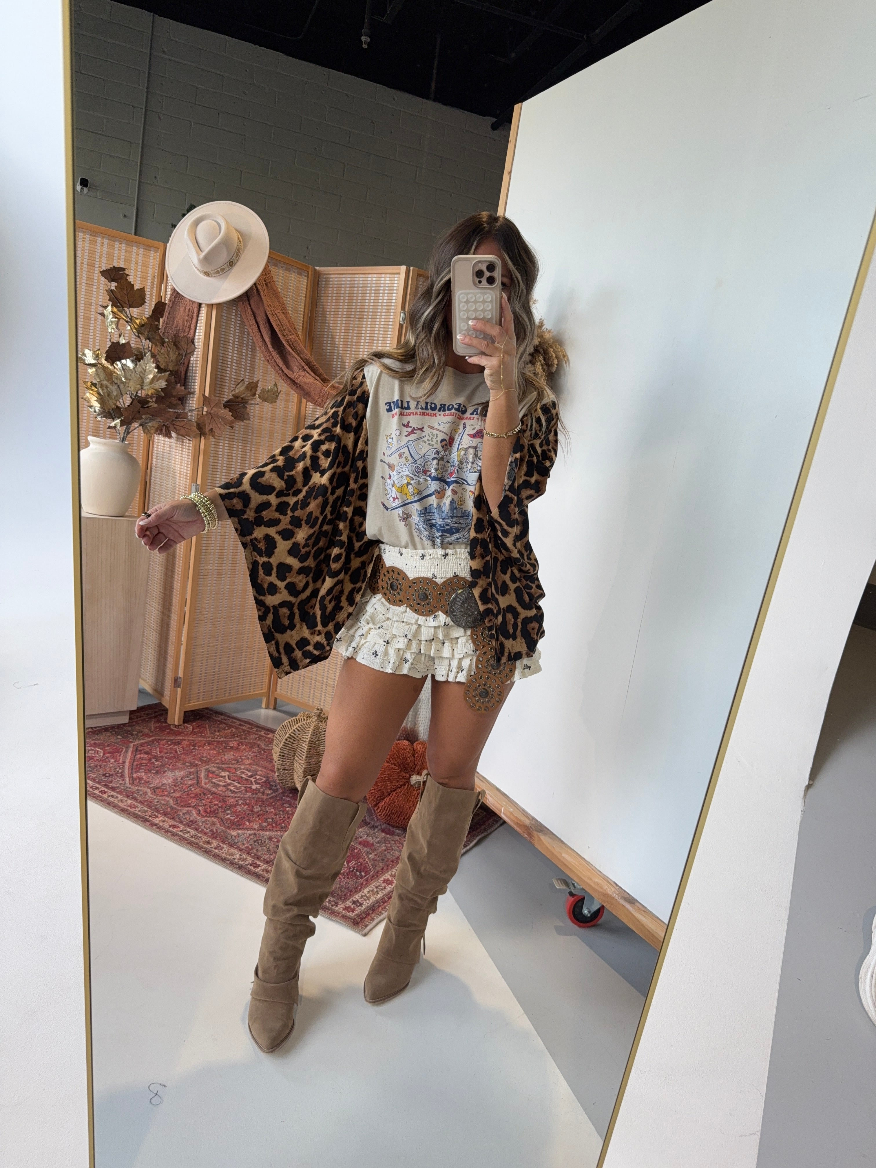 Florida Georgia Line Mix & Match Tee Taupe Cheetah