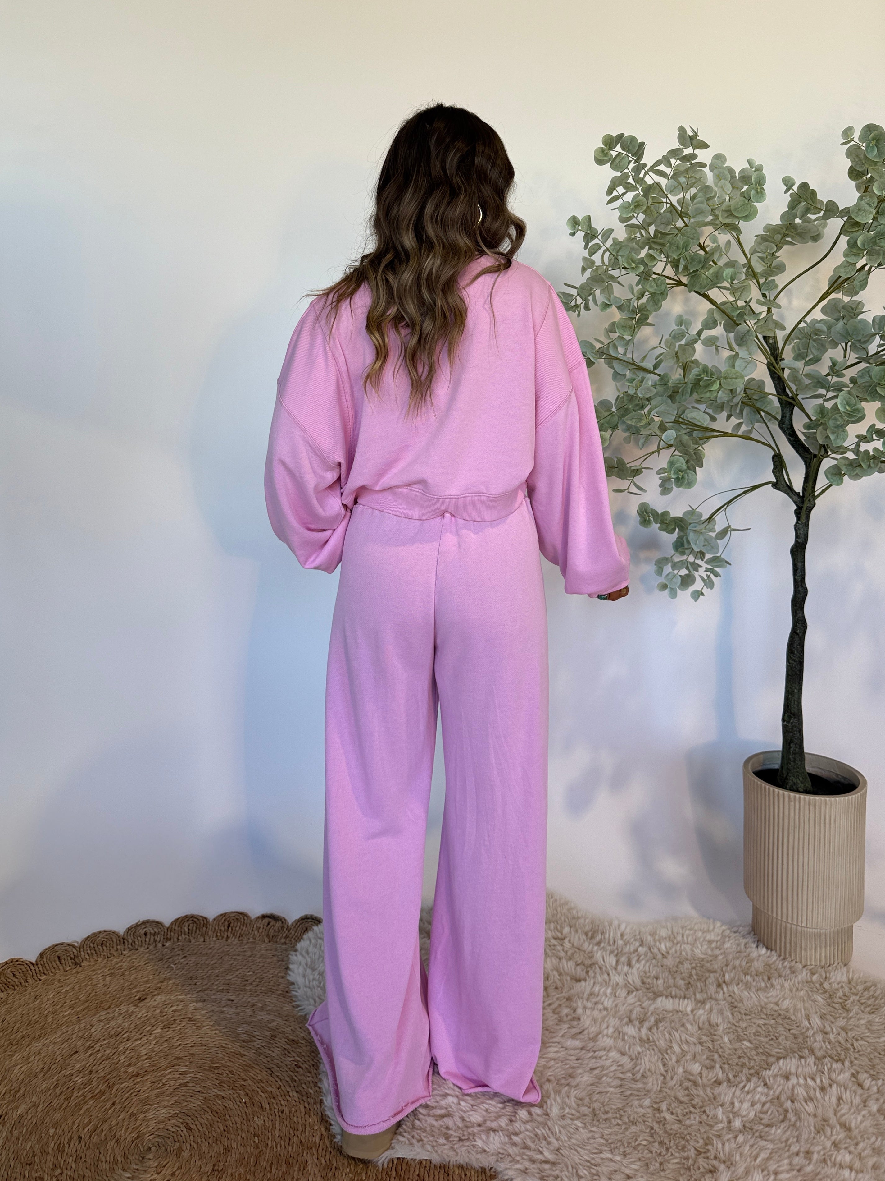 Coffee Shop Mornings Sweatpants Bubble Gum