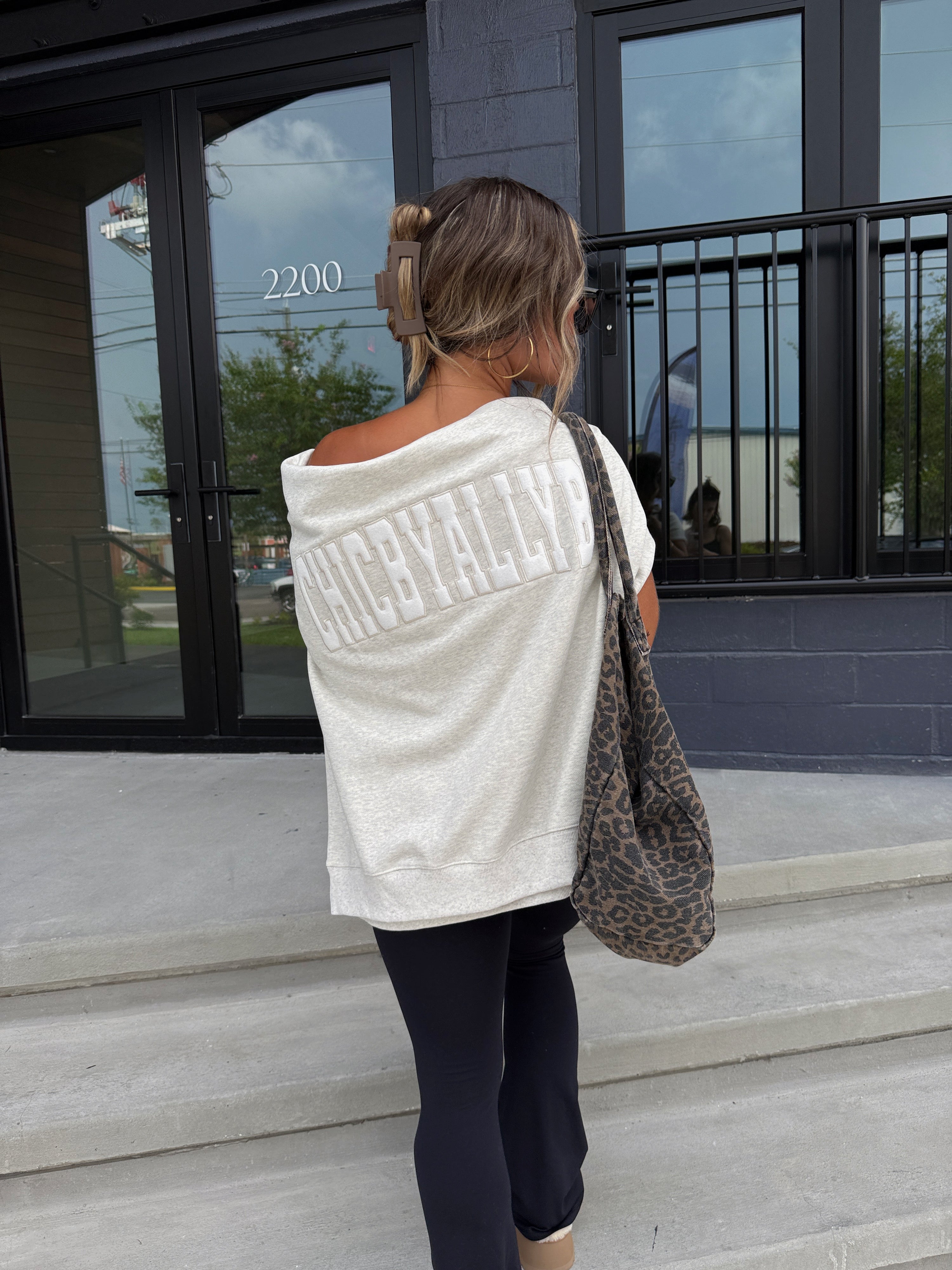 Chic by Ally B Mock Neck Sweatshirt Oat Grey