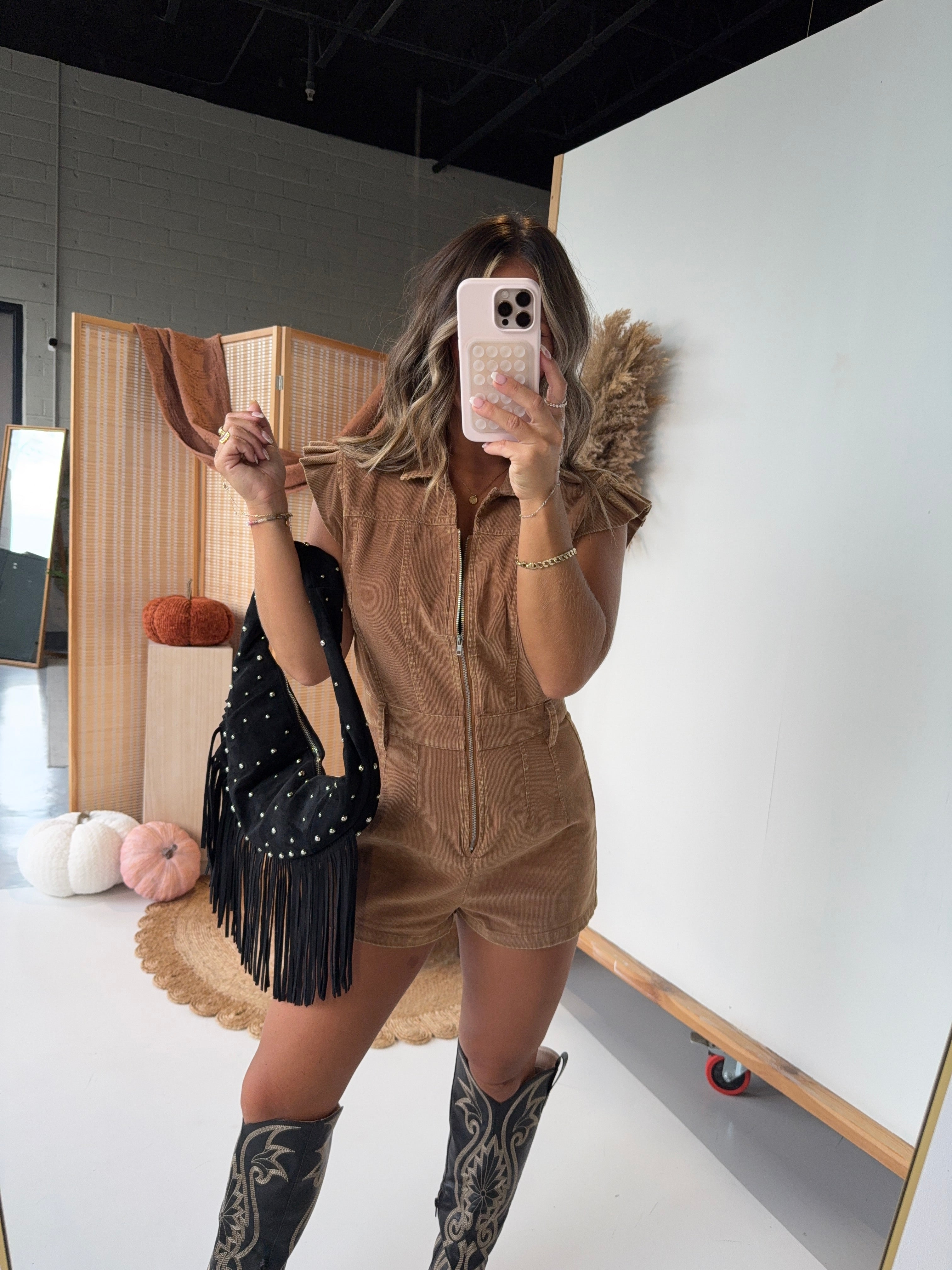Rivalry Ready Micro Cord Romper Coco
