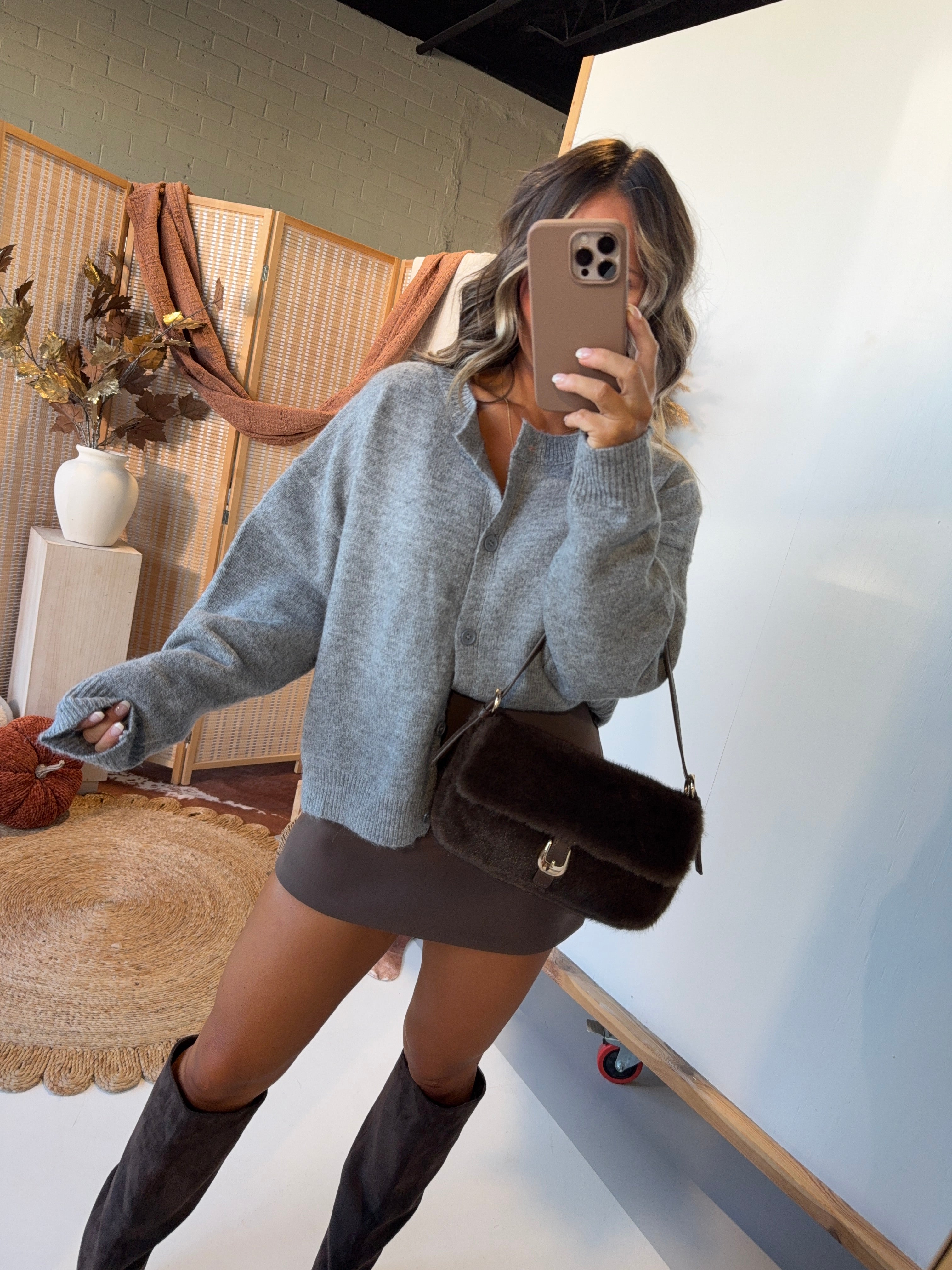 Annie Sweater Cardigan Heather Grey