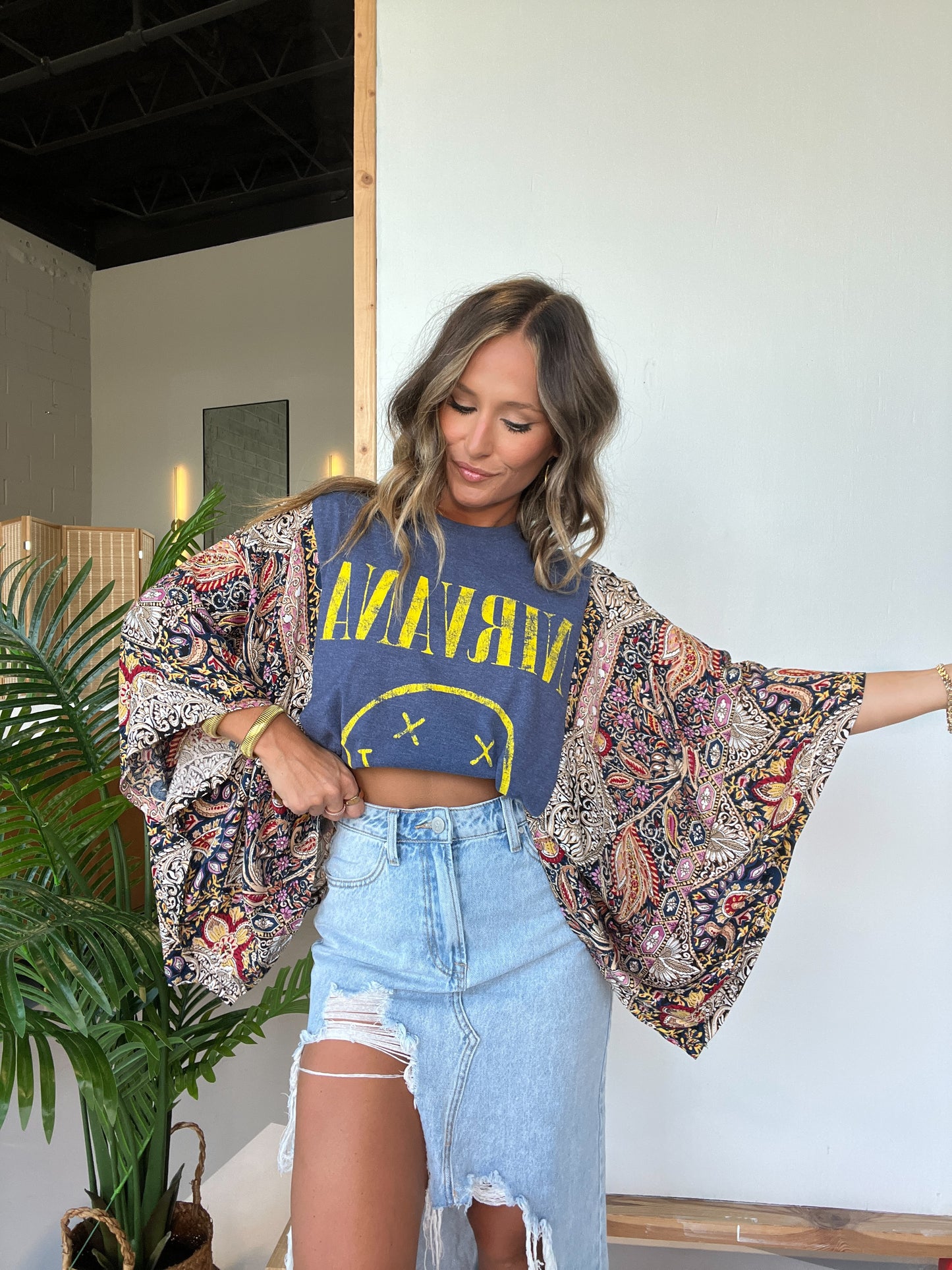 Nirvana Mix & Match Tee Blue Floral