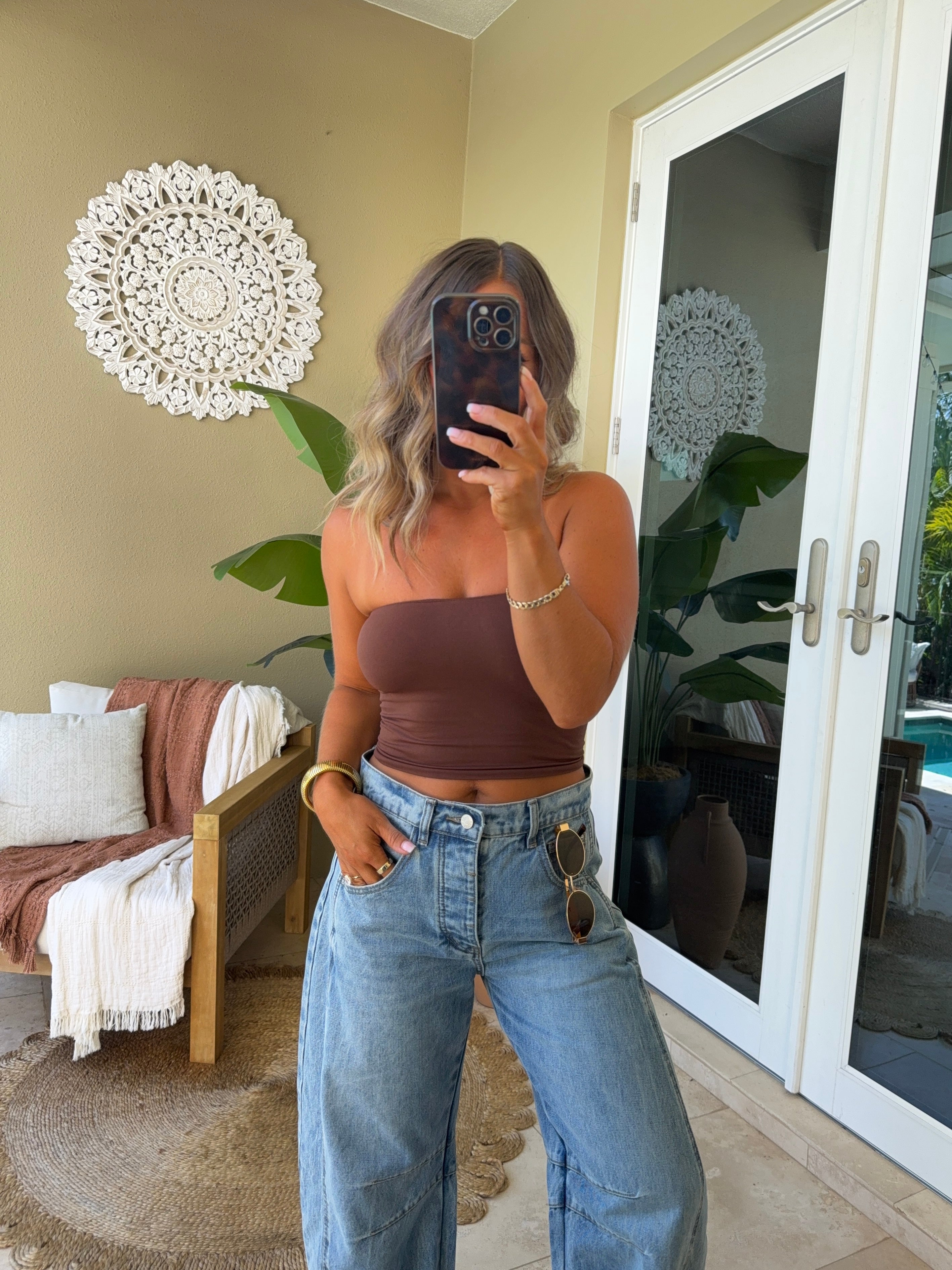 Afternoon Tube Top Brown
