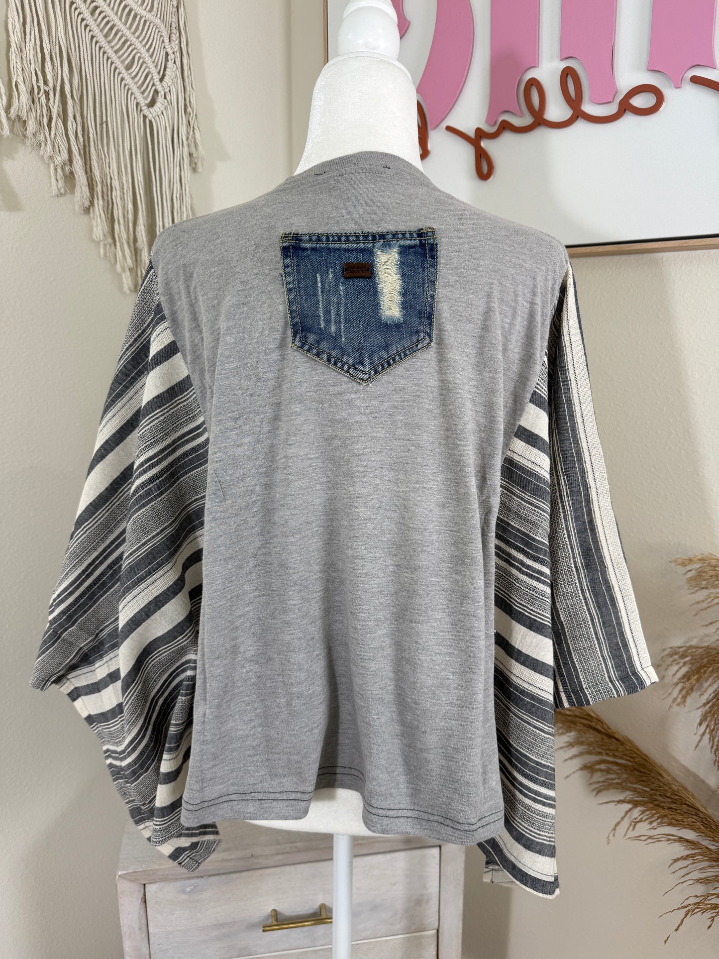 Bowie Mix & Match Tee Grey Stripe
