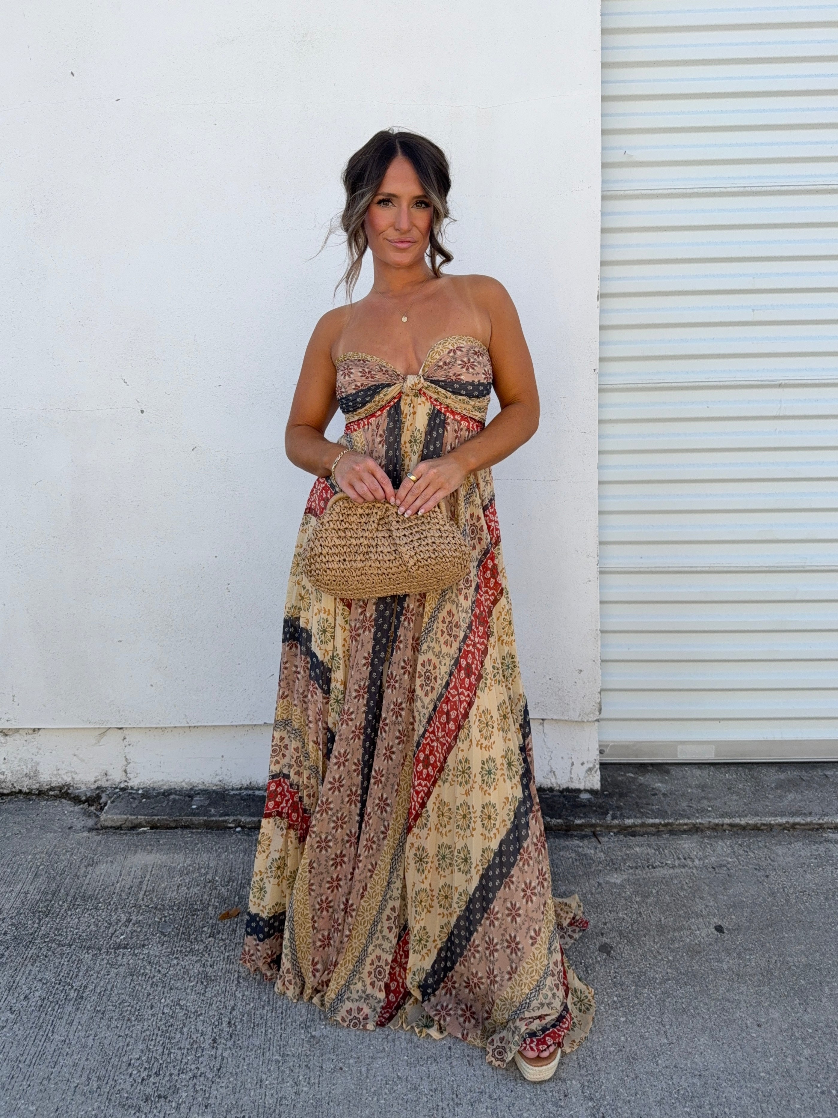 Allure Maxi Dress Brown Multi
