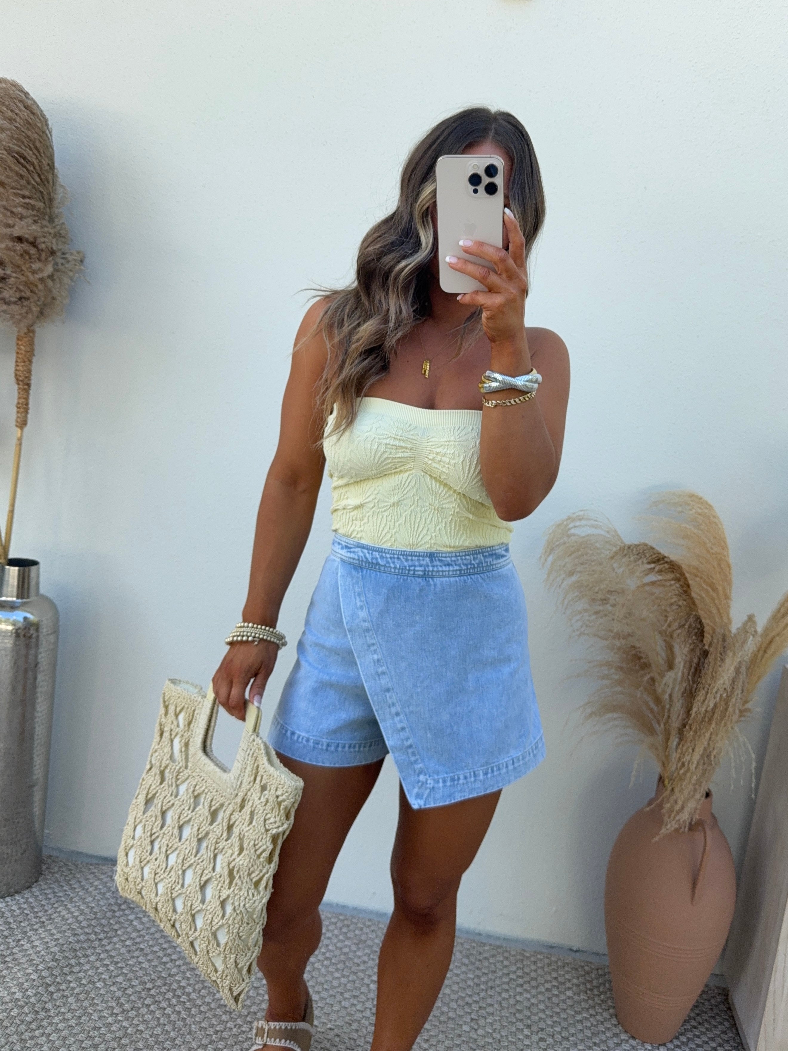 Denim Days Wrap Skort Light Denim
