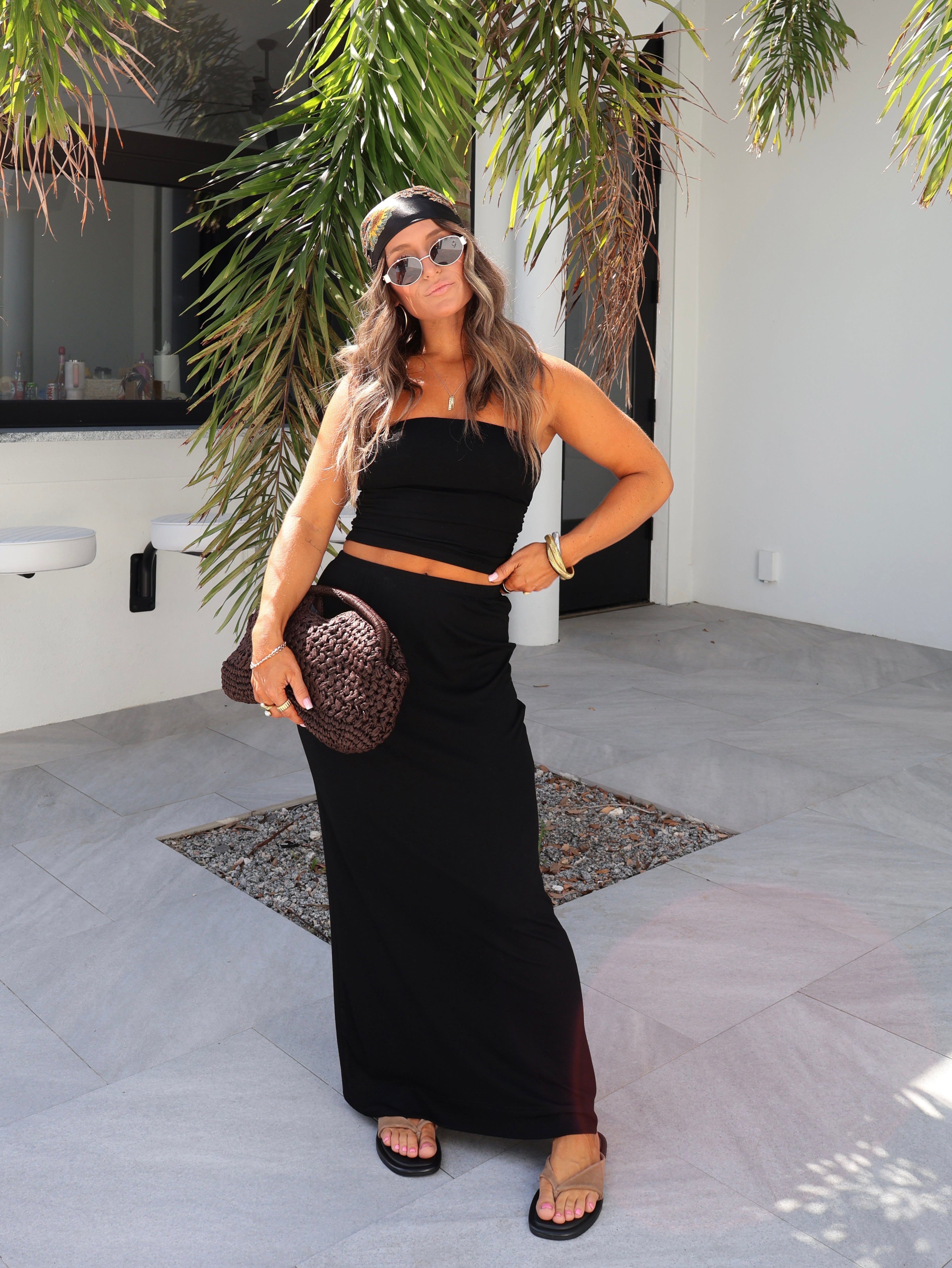 After Hours Maxi Skirt Set Black