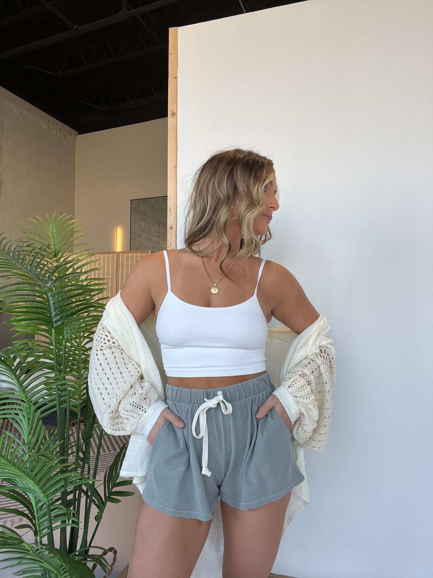 Love You Spaghetti Strap Tank White