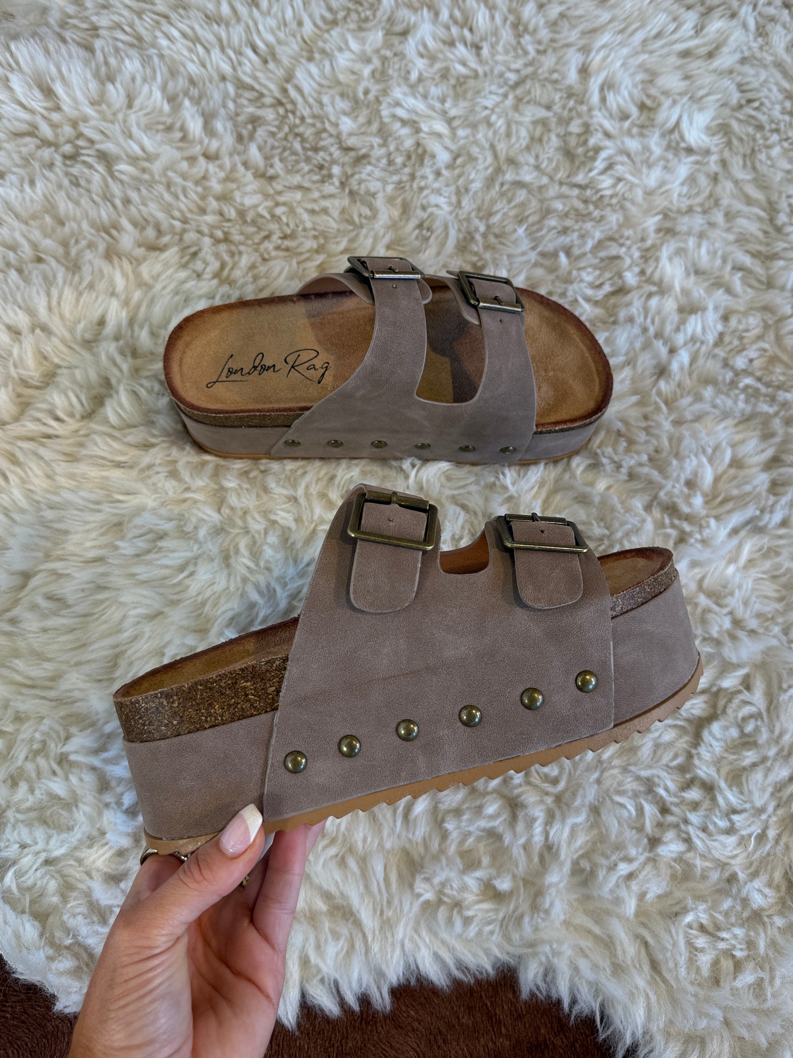 Impala Platforms Slides Taupe